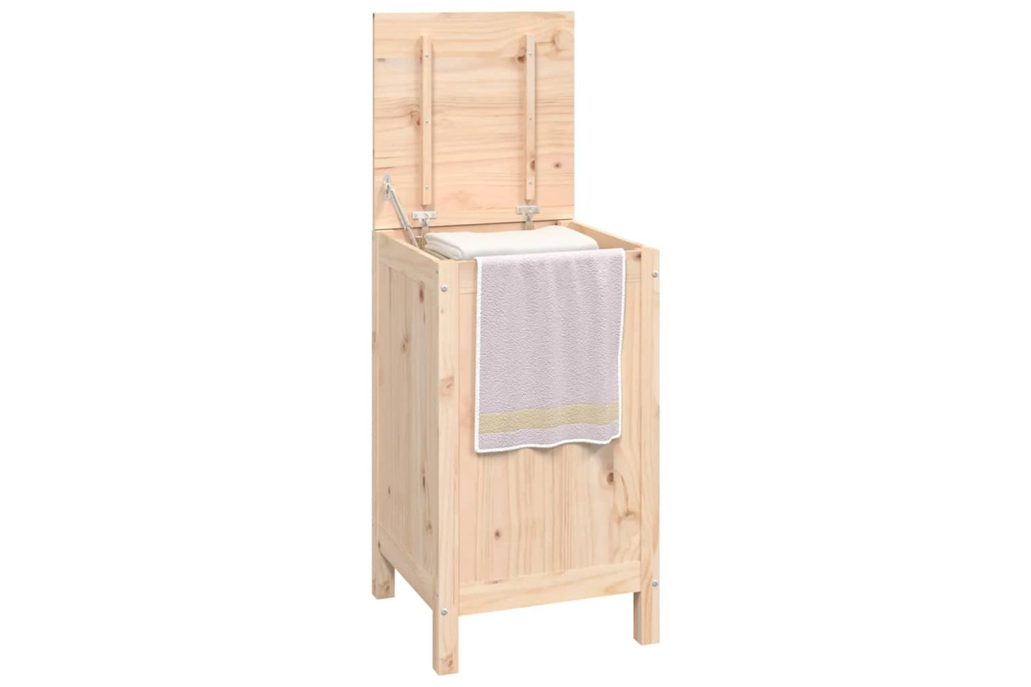vidaXL 823574 Laundry Box 44x44x76cm Solid Wood Pine-3