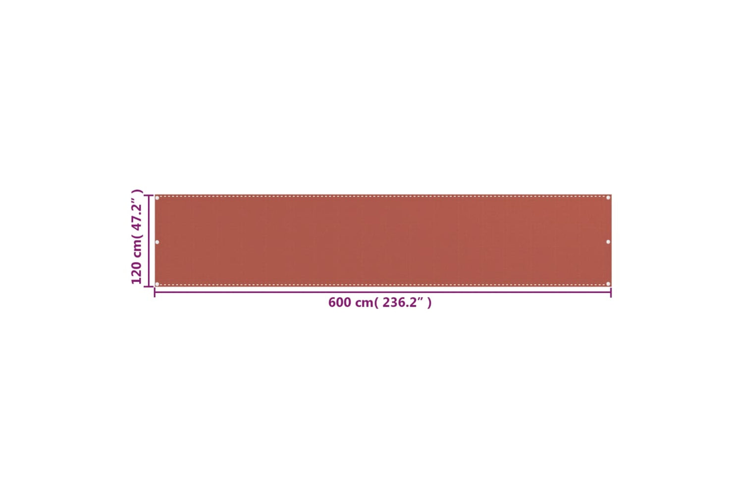 vidaXL 310955 Balcony Screen Terracotta 120x600cm Hdpe-5