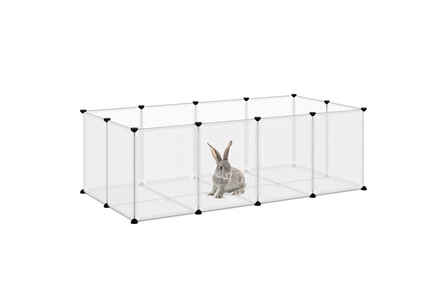 vidaXL 340572 Small Animal Cage Transparent 144x74x46.5cm Pp And Steel-5