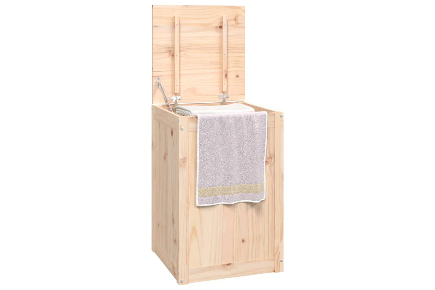 vidaXL 823564 Laundry Box 44x44x66cm Solid Wood Pine-3