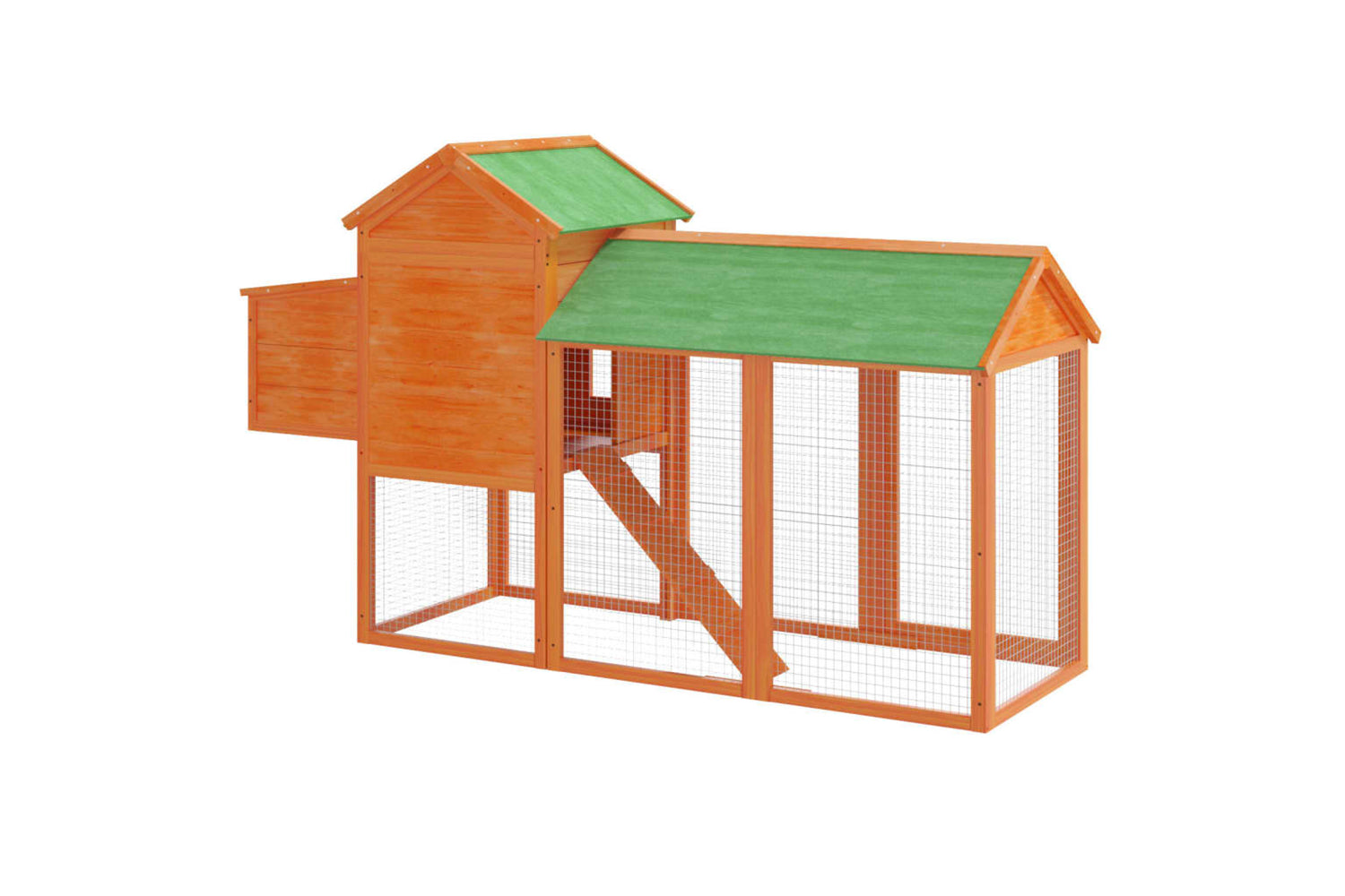 vidaXL 172232 Chicken Coop Brown 193x65x117cm Solid Wood Pine-5