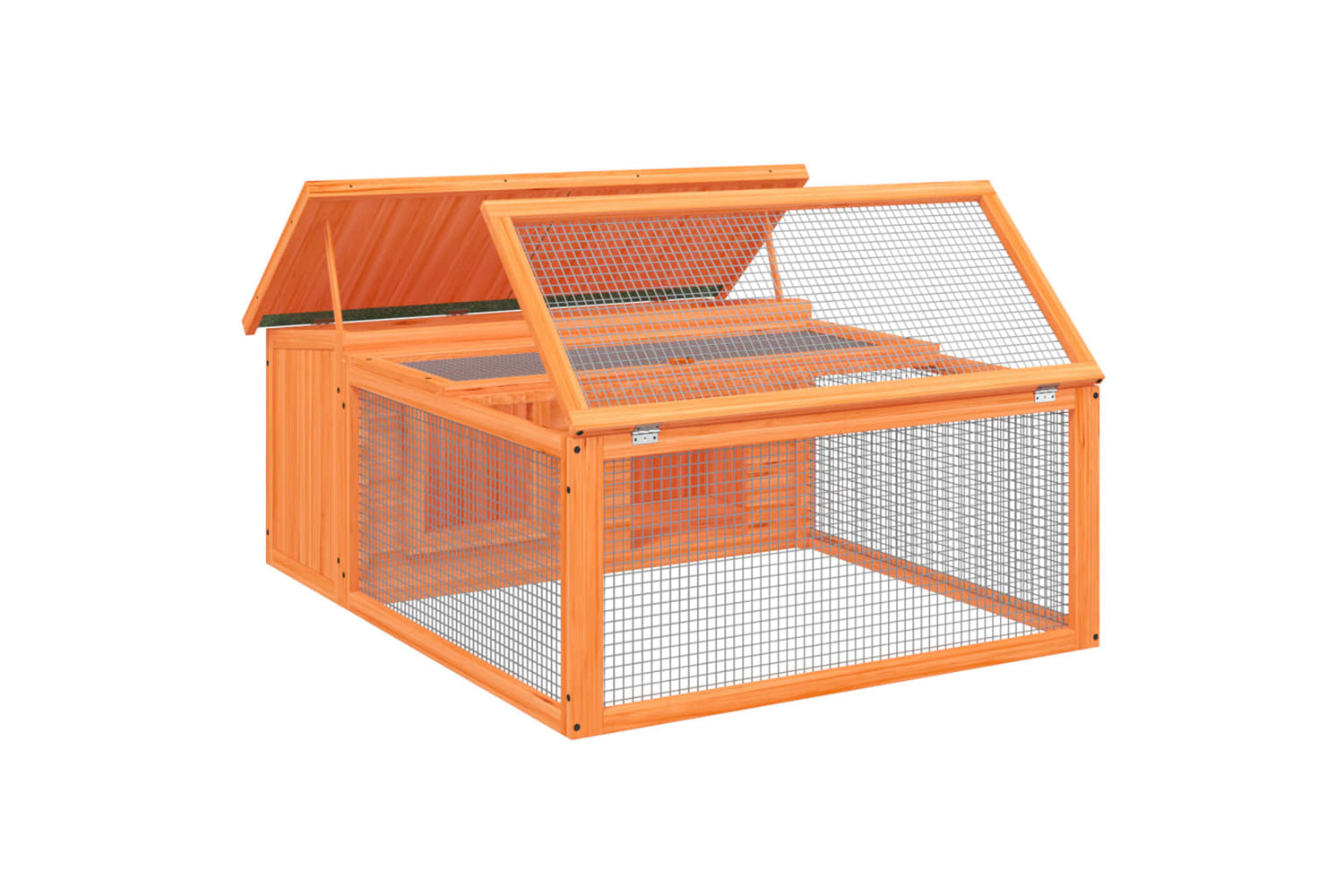 vidaXL 172286 Rabbit Hutch Brown 117.5x97x47.5cm Solid Wood Pine-3
