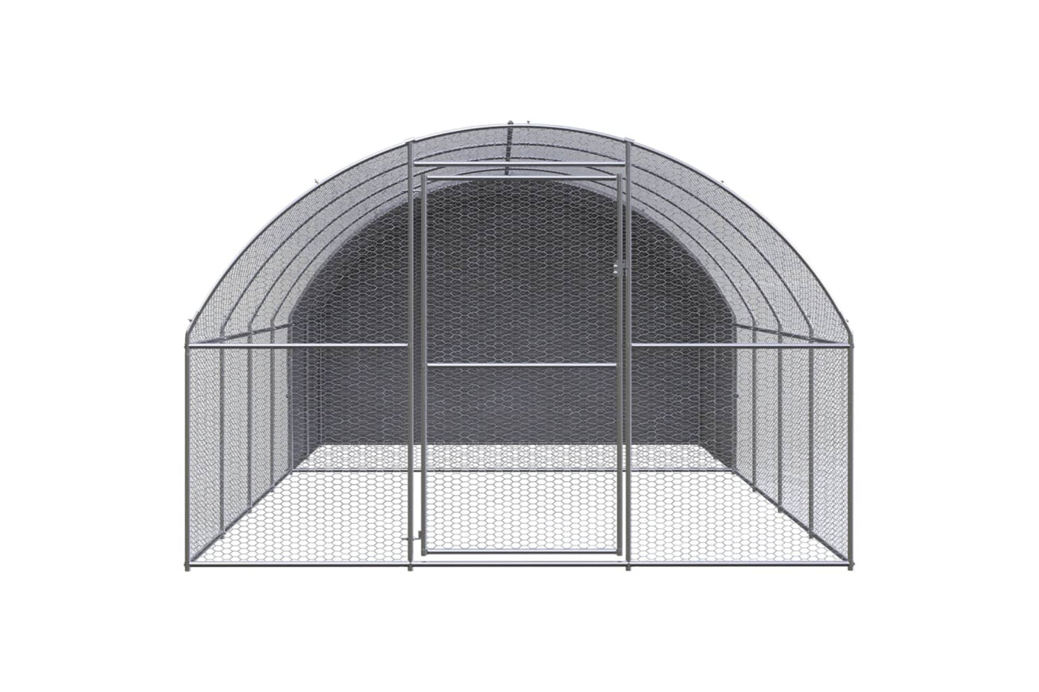 Vidaxl 3095473 Outdoor Chicken Coop 3x4x2 M Galvanised Steel-2