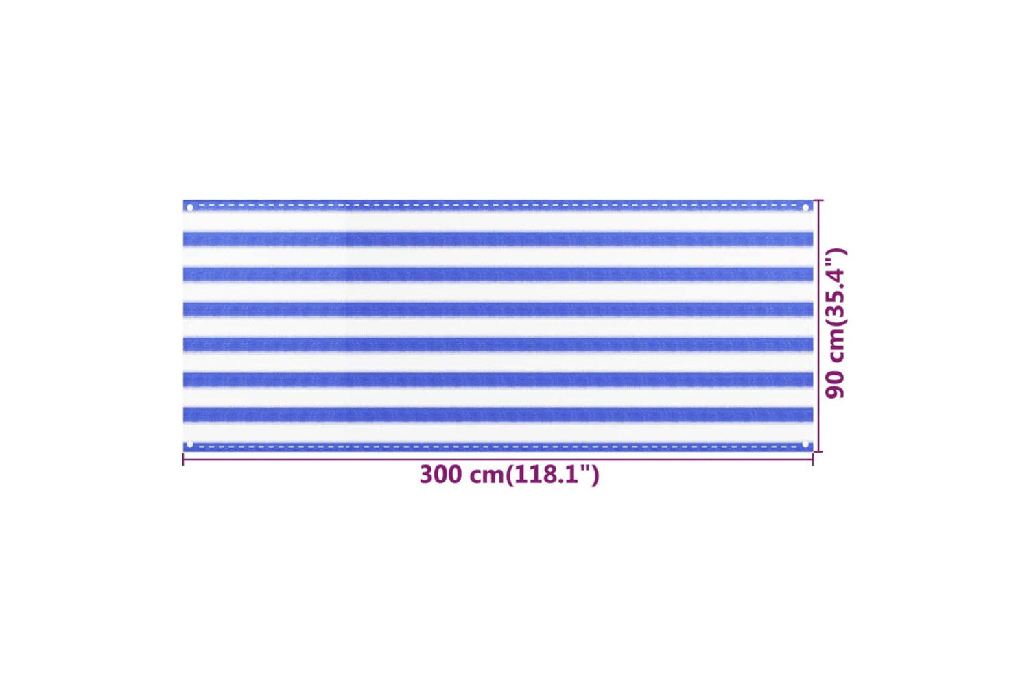 vidaXL 310888 Balcony Screen Blue And White 90x300cm Hdpe-5