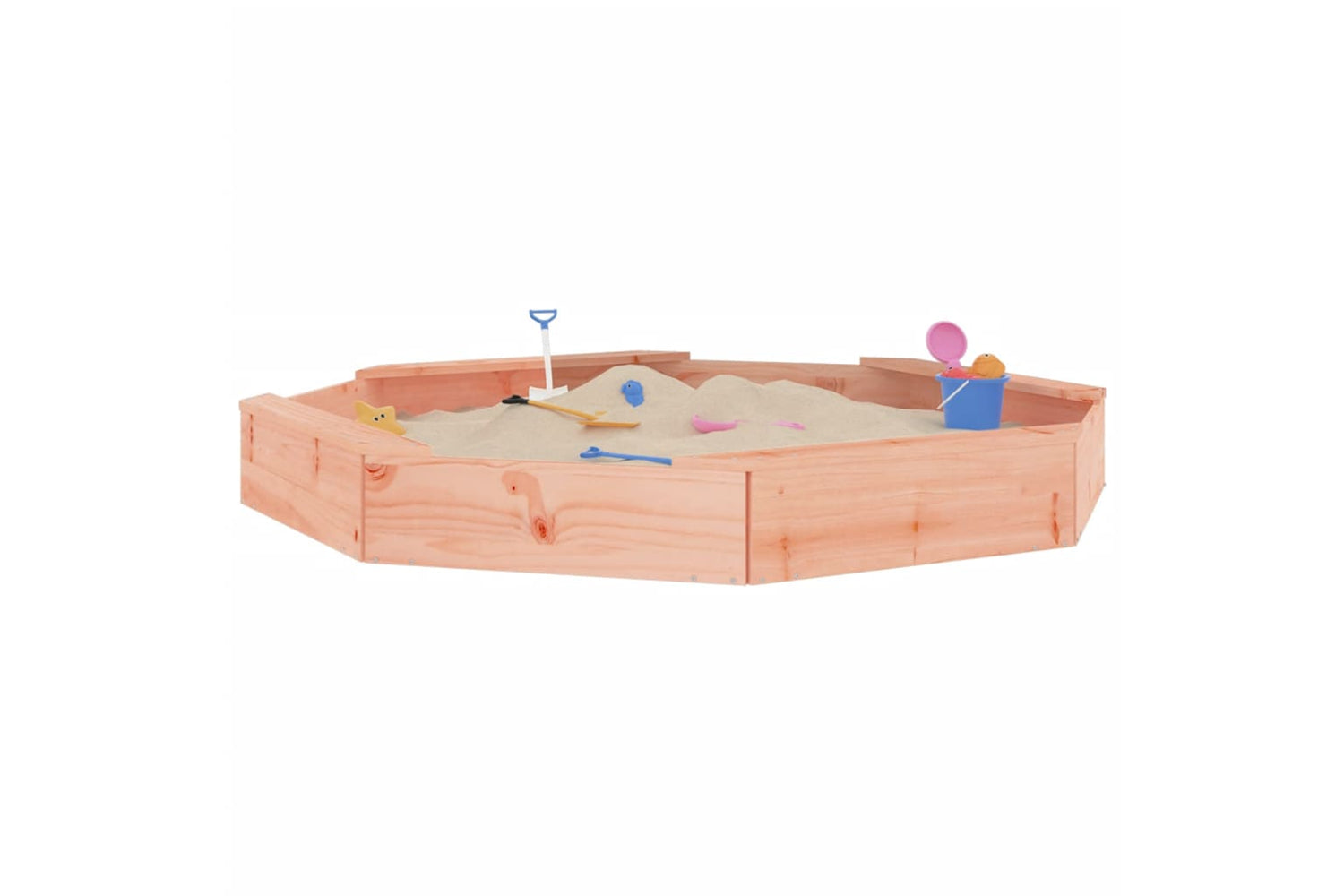 vidaXL 825021 Sandbox With Seats Octagon Solid Wood Douglas-2
