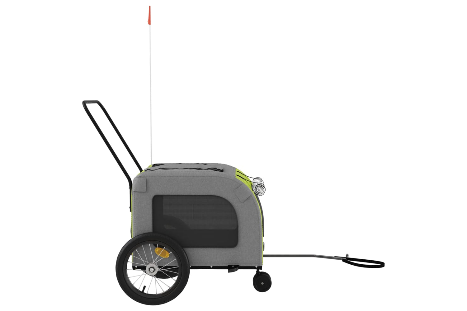 Vidaxl 93857 Pet Bike Trailer Green And Grey Oxford Fabric And Iron-5