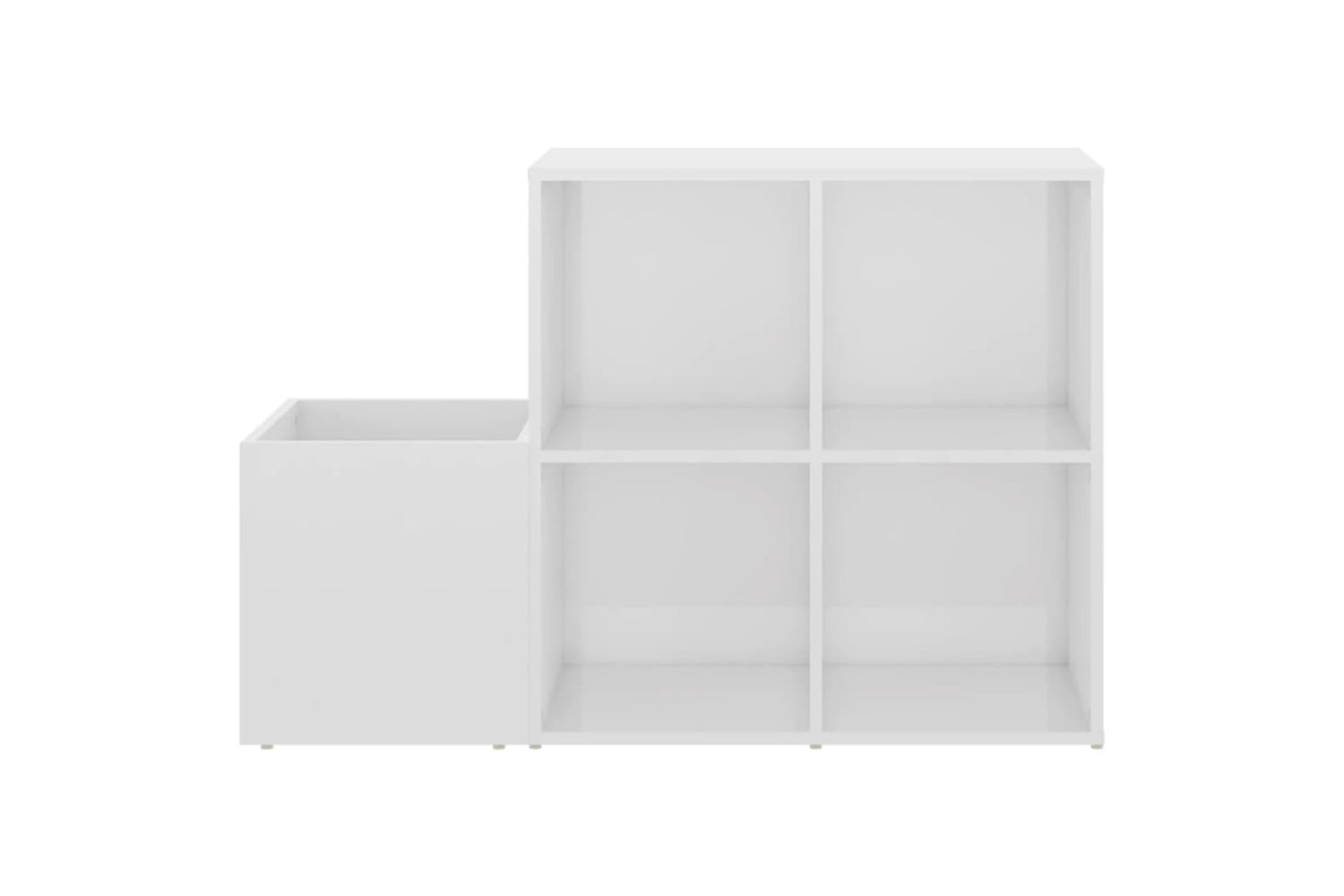 vidaXL 808257 Hall Shoe Cabinet High Gloss White 105x35.5x70cm Engineered Wood-4