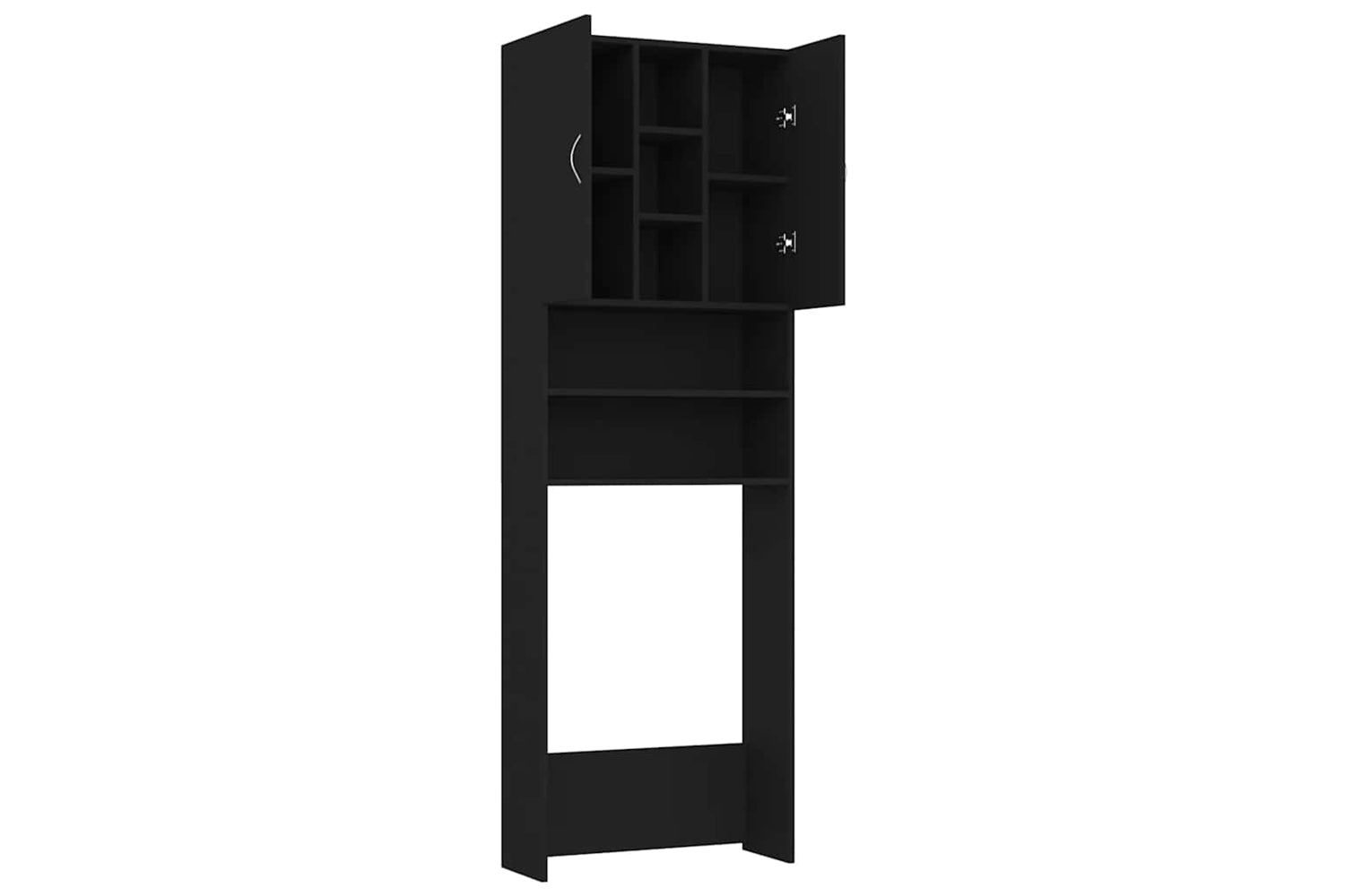 Vidaxl 808423 Washing Machine Cabinet Black 64x25.5x190 Cm-4