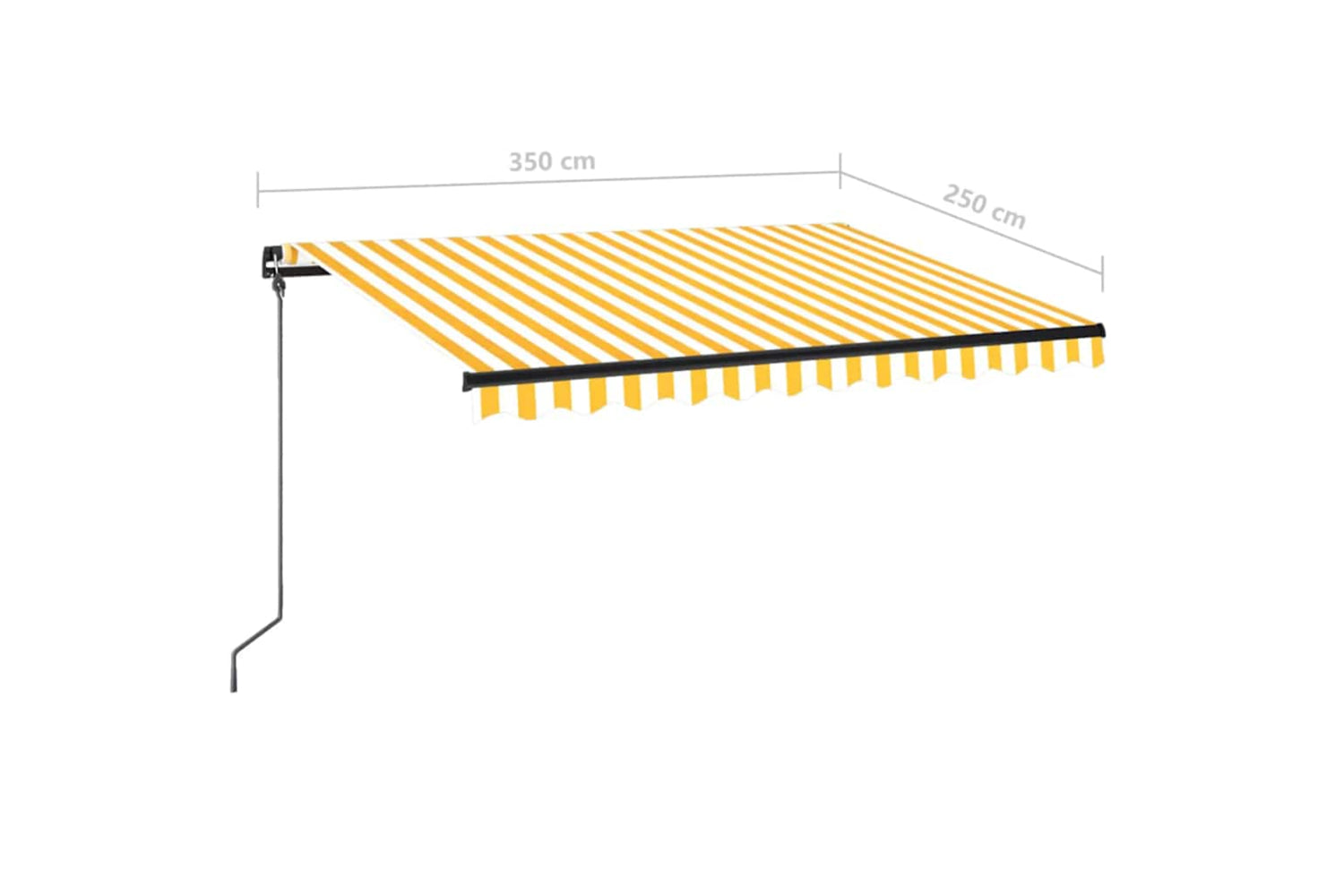 Vidaxl Manual Retractable Awning With Led 350x250 Cm Yellow And White-6