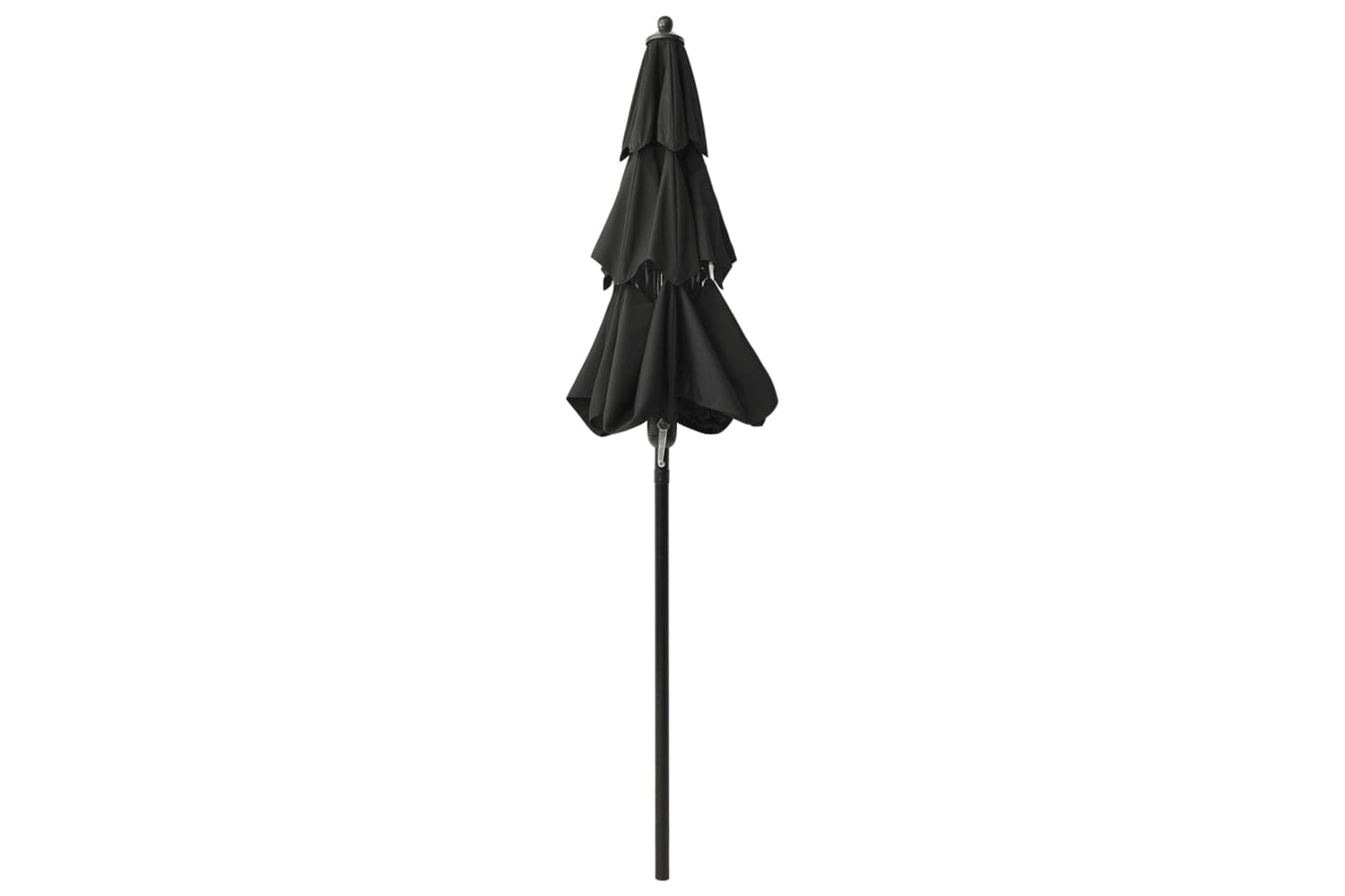 Vidaxl 313858 3-tier Parasol With Aluminium Pole Black 2 M-4