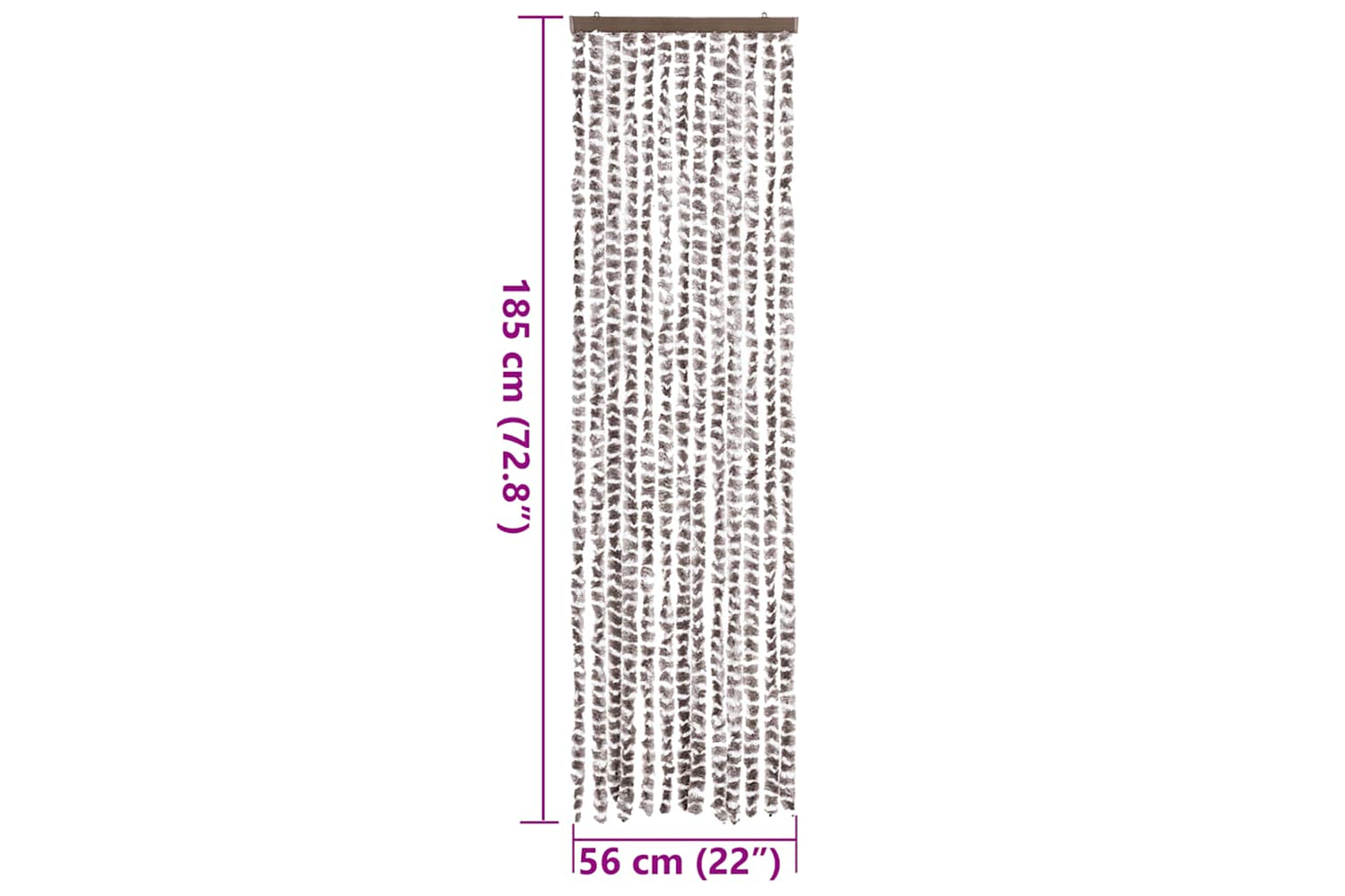 vidaXL Insect Curtain Taupe And White 56x185cm Chenille-6
