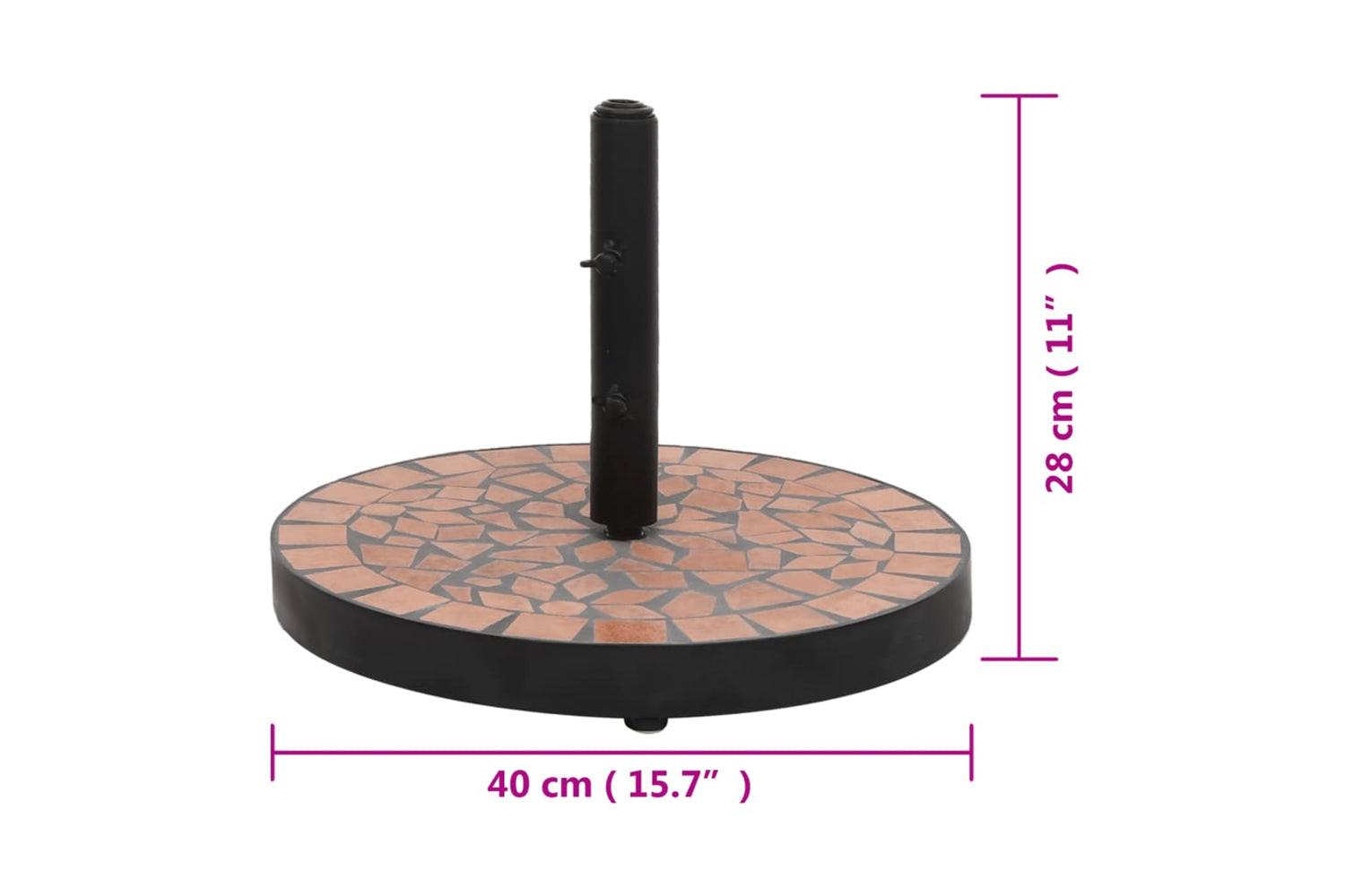 Vidaxl Parasol Base Terracotta Round 12 Kg-7