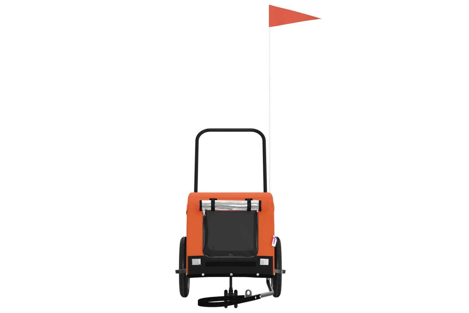 Vidaxl 94012 Pet Bike Trailer Orange And Black Oxford Fabric And Iron-2