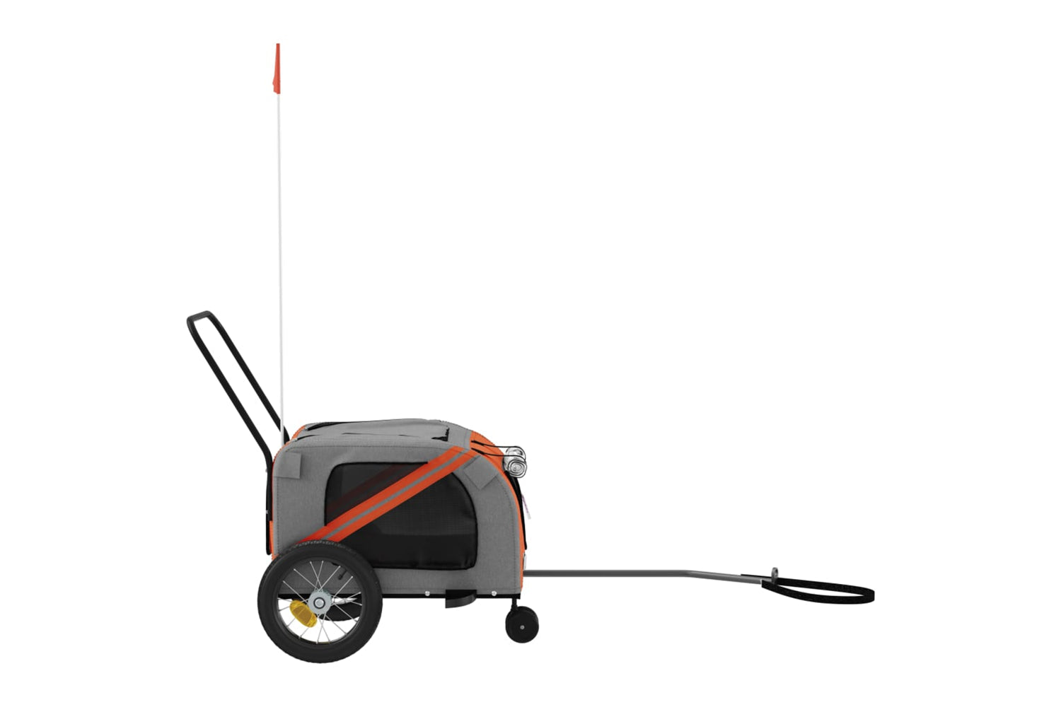 Vidaxl 93886 Pet Bike Trailer Orange And Black Oxford Fabric And Iron-5