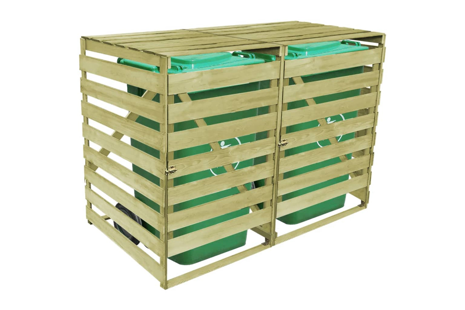 Vidaxl 42270 Double Wheelie Bin Shed 240 L Impregnated Wood-3