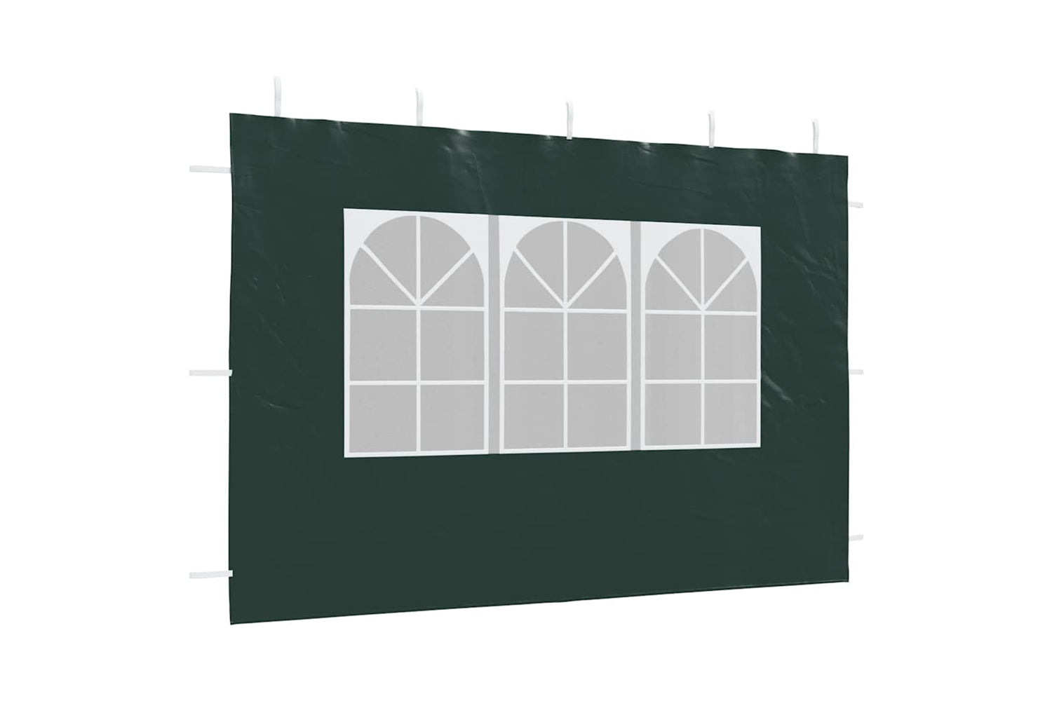 vidaXL Party Tent Sidewall 2 Pcs With Window Pe Green-5
