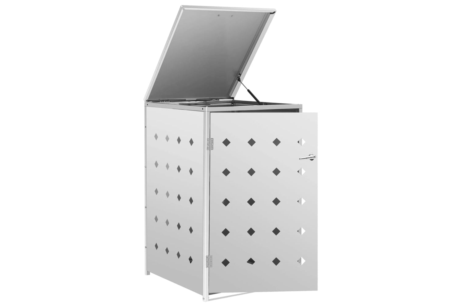 Vidaxl 145379 Single Wheelie Bin Shed 240 L Stainless Steel-3