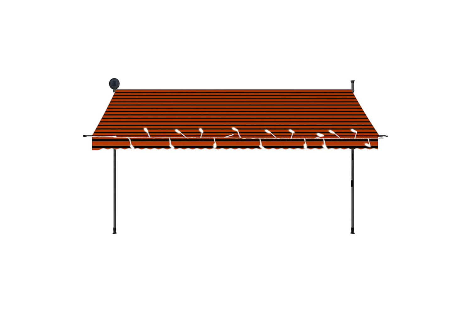 vidaXL 145881 Manual Retractable Awning With Led 350cm Orange And Brown-4