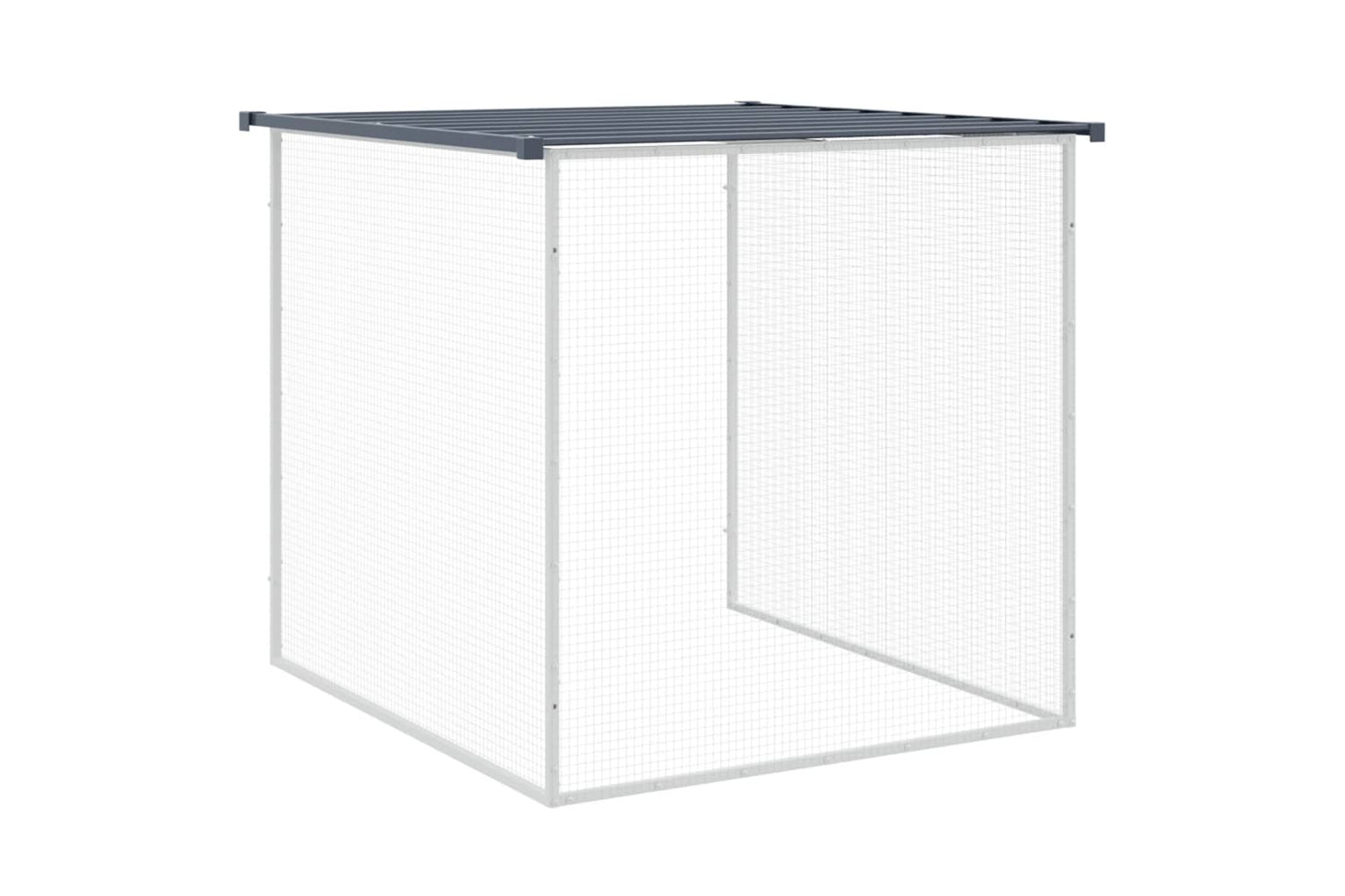 vidaXL 3189049 Chicken Cage With Roof Anthracite 203x98x90cm Galvanised Steel-6