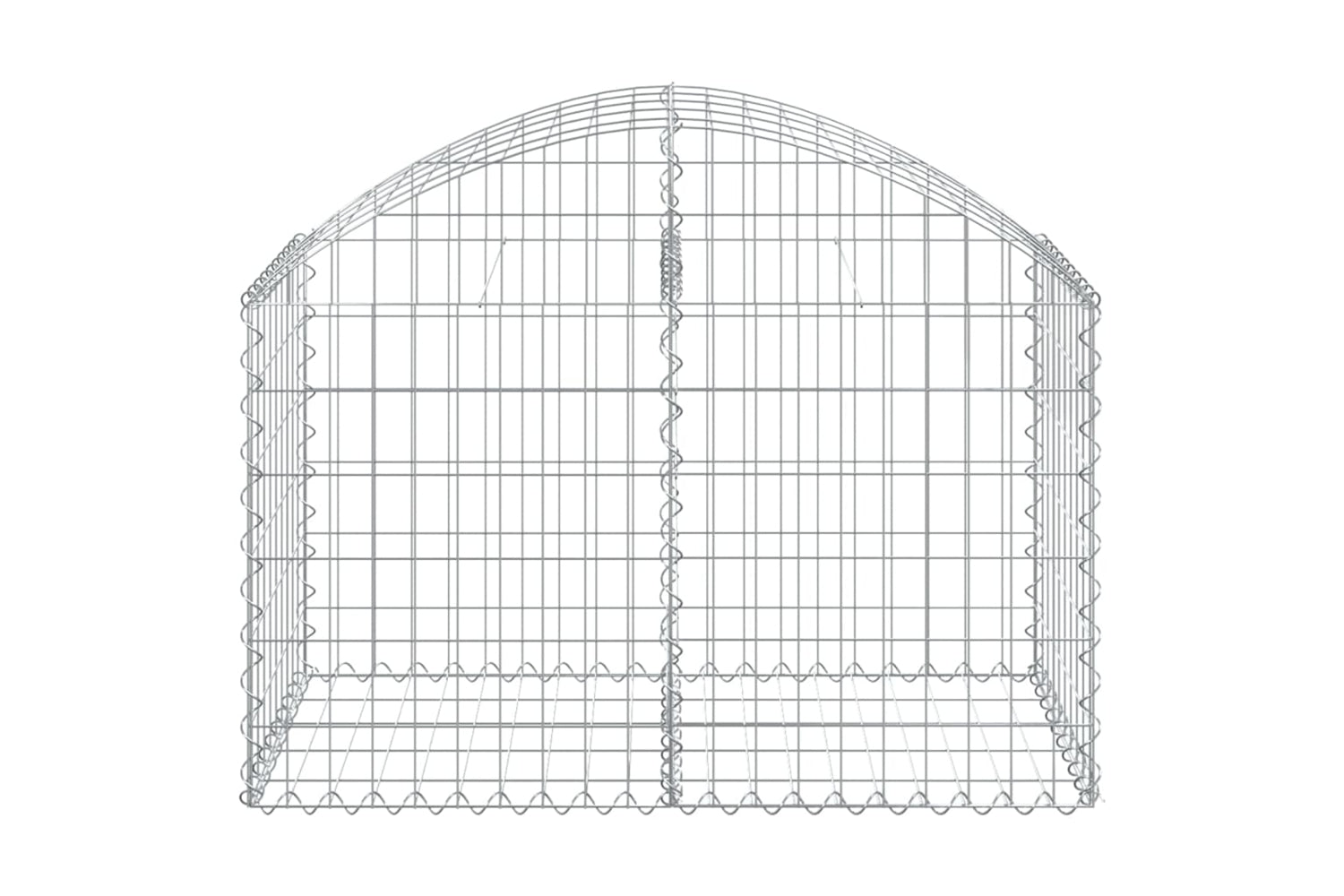 vidaXL 153433 Arched Gabion Basket 100x50x60/80cm Galvanised Iron-2