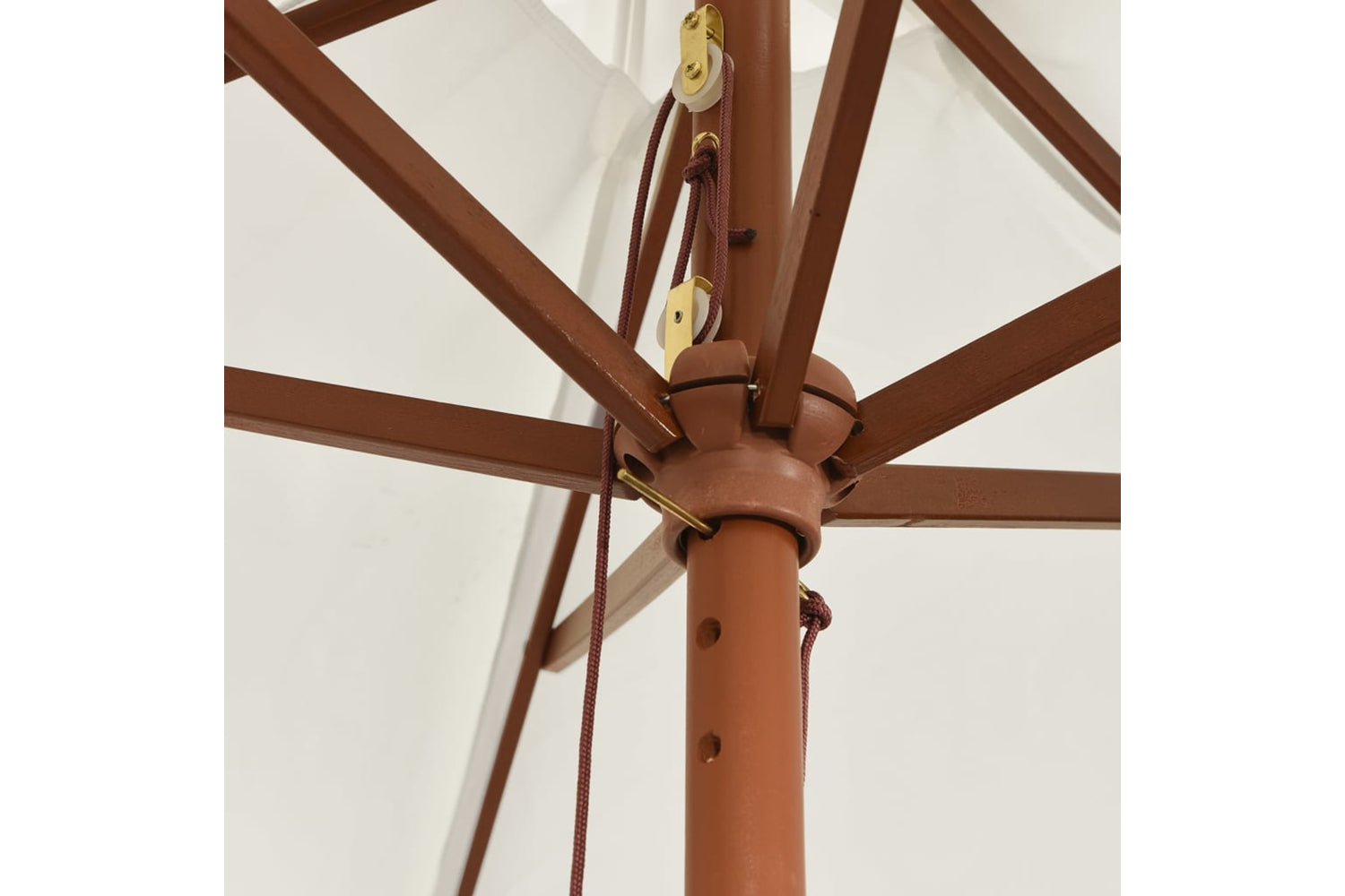 vidaXL 363167 Garden Parasol With Wooden Pole Sand 299x240cm-5