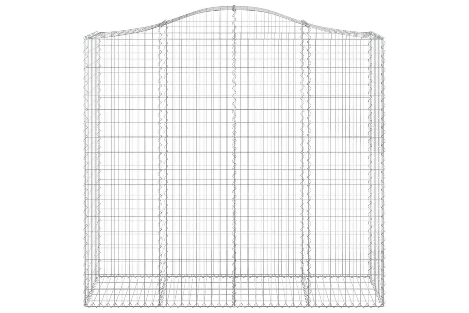 vidaXL 3145724 Arched Gabion Baskets 2 Pcs 200x50x180/200cm Galvanised Iron-3