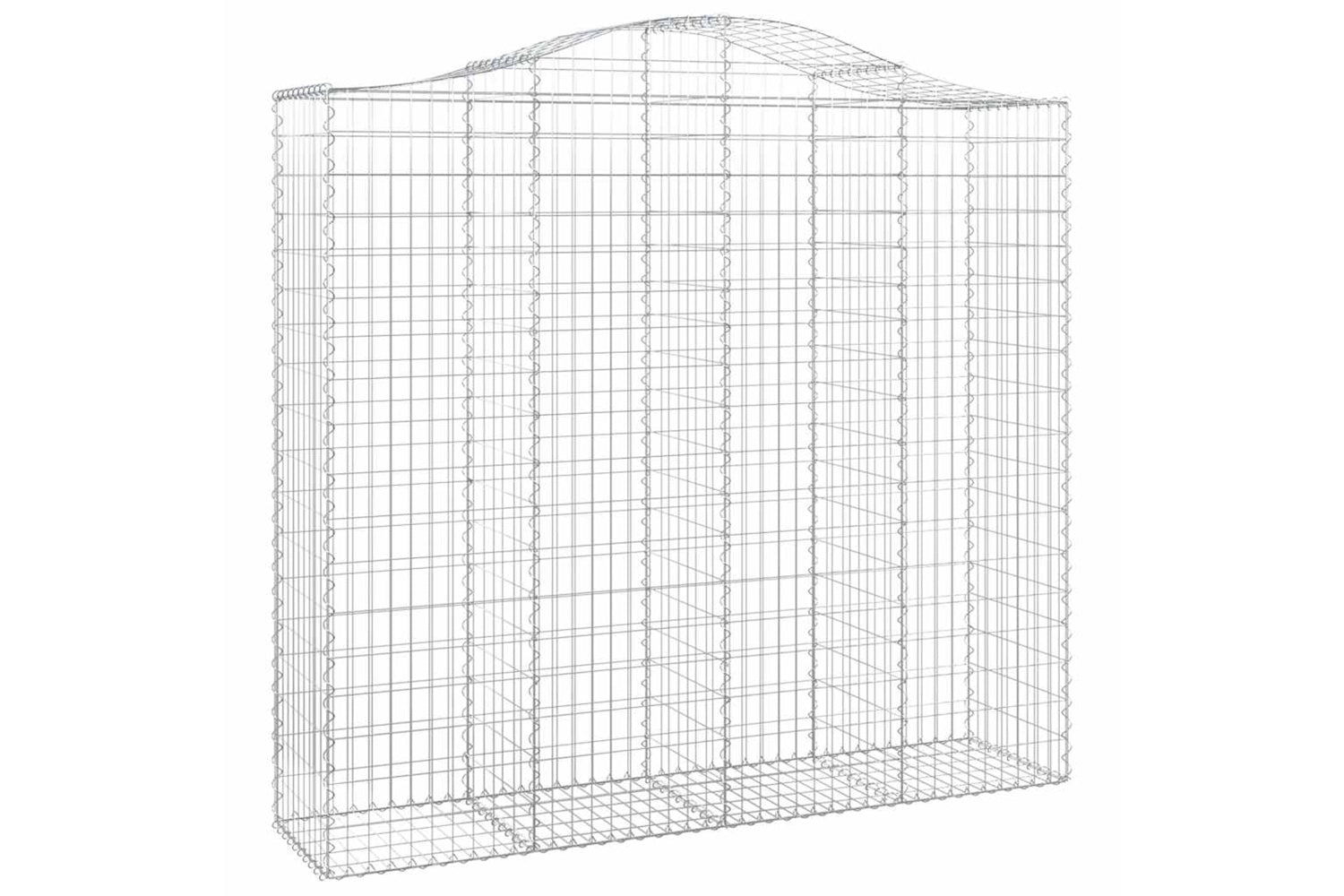 vidaXL 3145724 Arched Gabion Baskets 2 Pcs 200x50x180/200cm Galvanised Iron-2