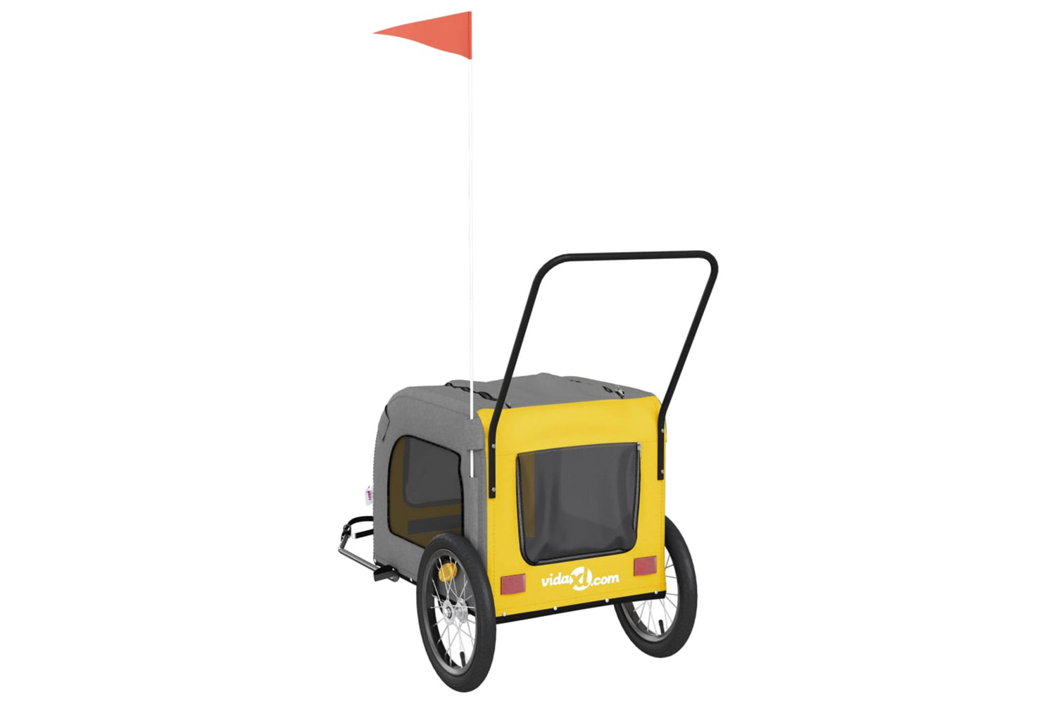 Vidaxl 93854 Pet Bike Trailer Yellow And Grey Oxford Fabric And Iron-7