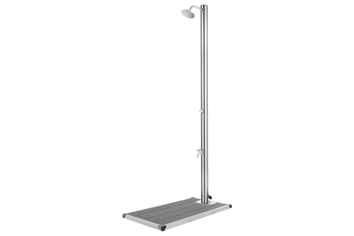 vidaXL 3070793 Garden Shower With Grey Base 220cm Stainless Steel