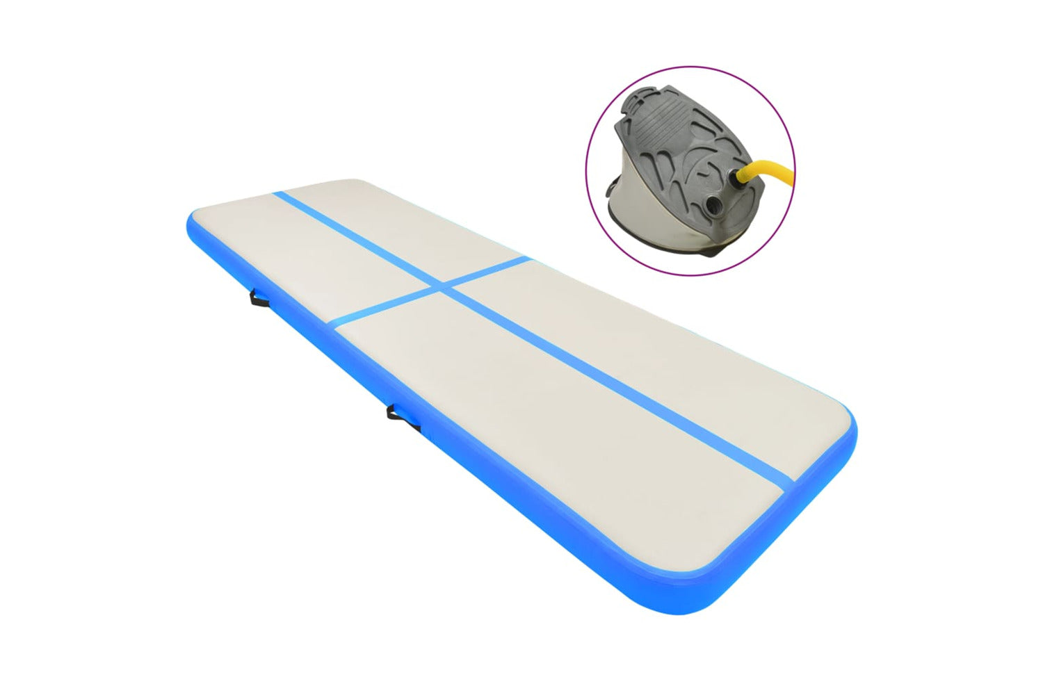 vidaXL 92659 Inflatable Gymnastics Mat With Pump 300x100x15cm Pvc Blue-2