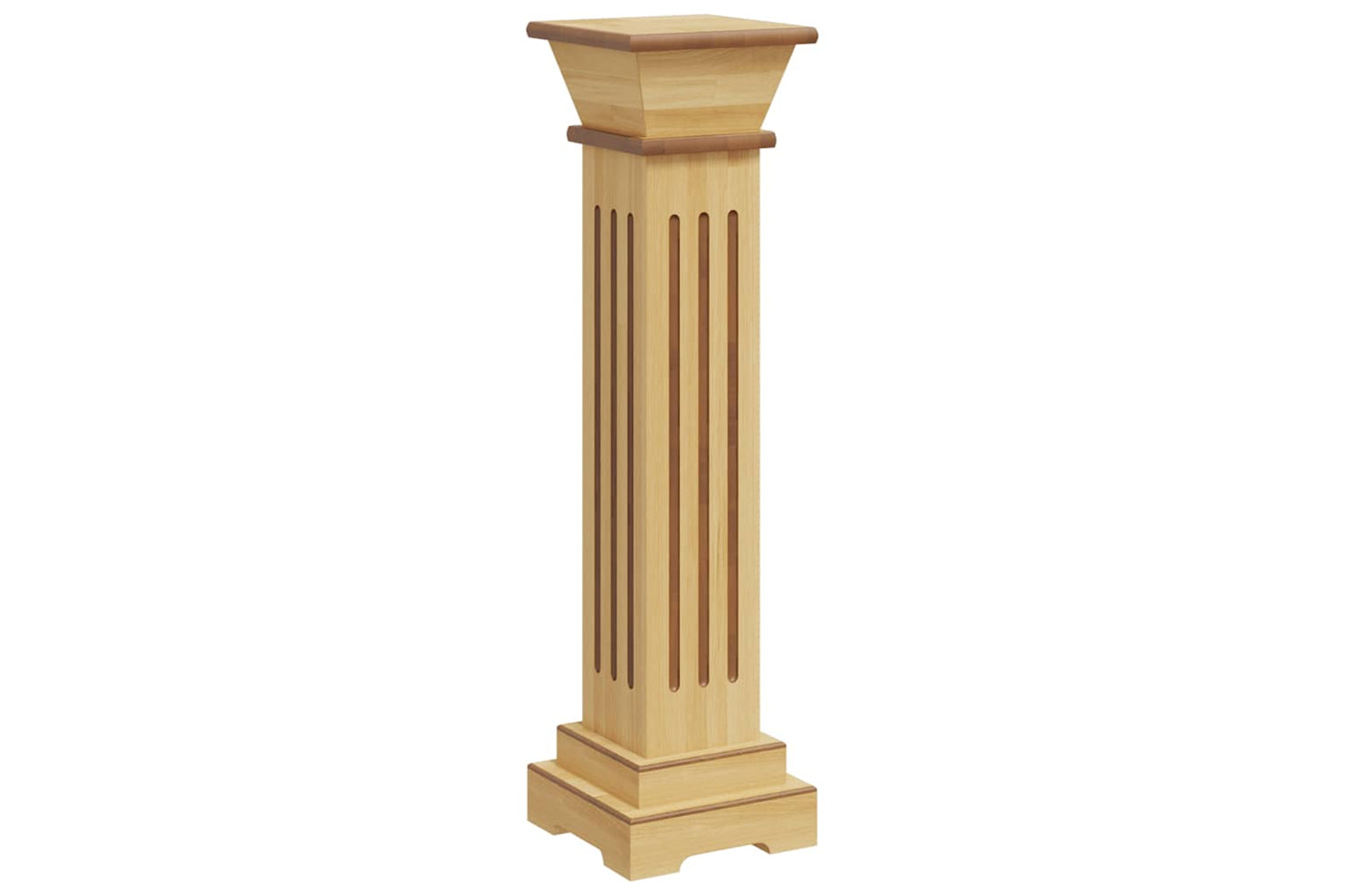 vidaXL 323968 Classic Square Pillar Plant Stand Light Wood 17x17x66cm Mdf