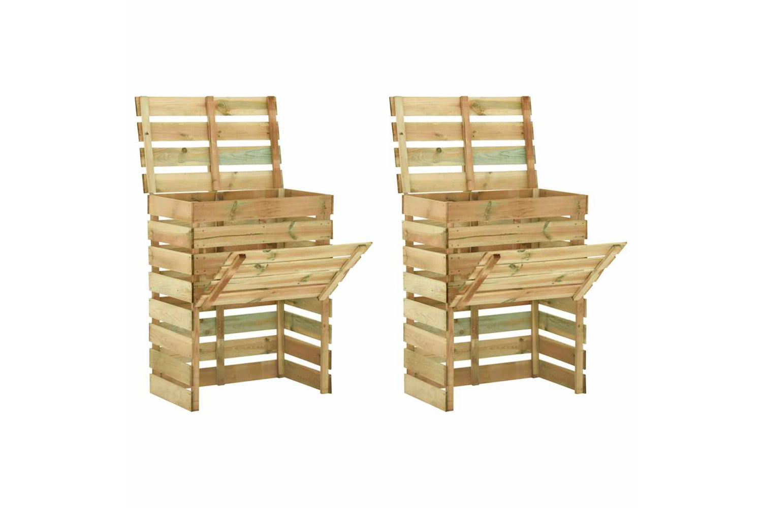 vidaXL 3078136 Slatted Garden Composter 2pcs 80x50x100cm Impregnated Pinewood