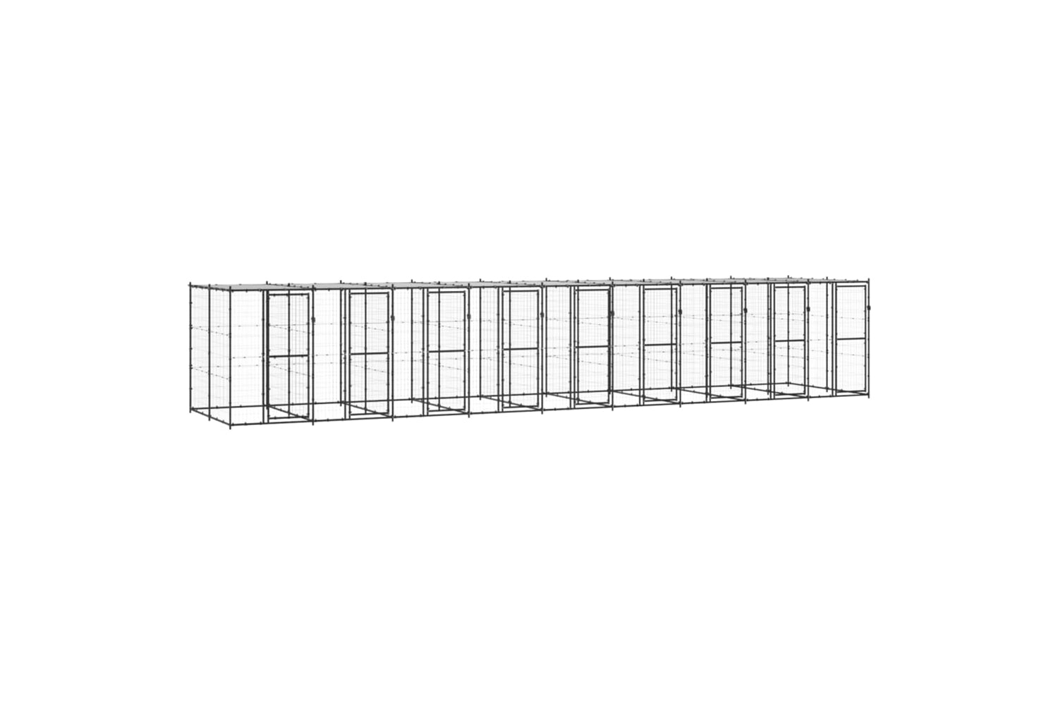 Vidaxl 3082256 Outdoor Dog Kennel Steel With Roof 21.78 M2