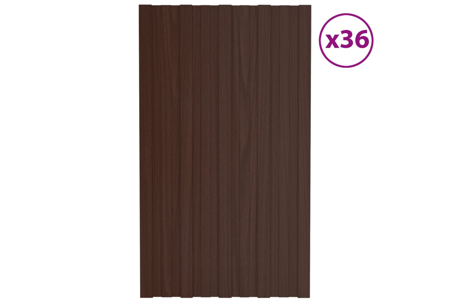 vidaXL 317206 Roof Panels 36 Pcs Galvanised Steel Brown 80x45cm-2