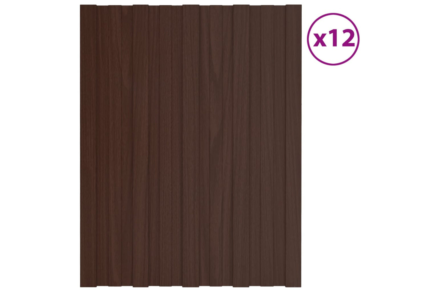 vidaXL 317193 Roof Panels 12 Pcs Galvanised Steel Brown 60x45cm-2