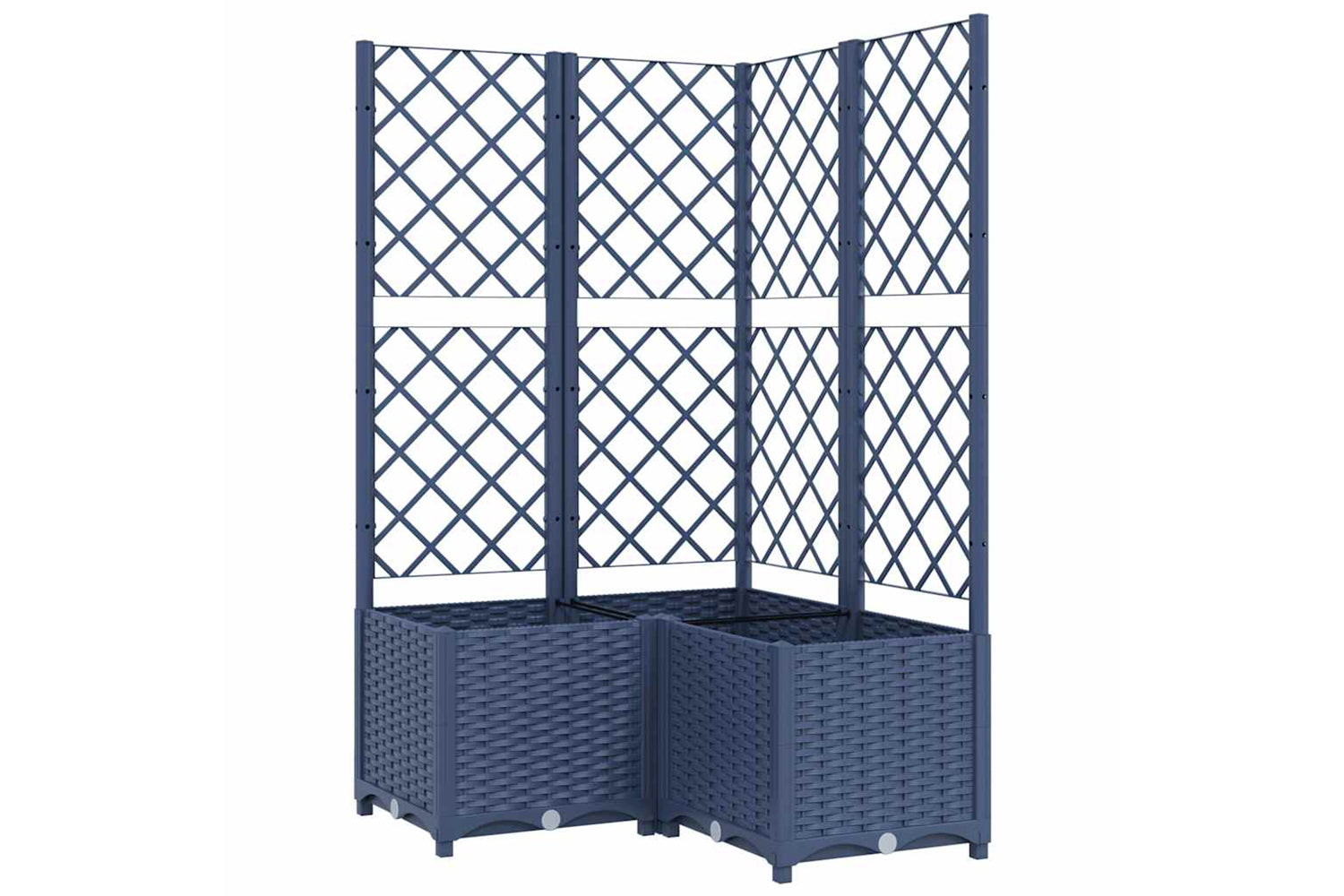 vidaXL Garden Planter With Trellis Dark Grey 80x80x136cm Pp