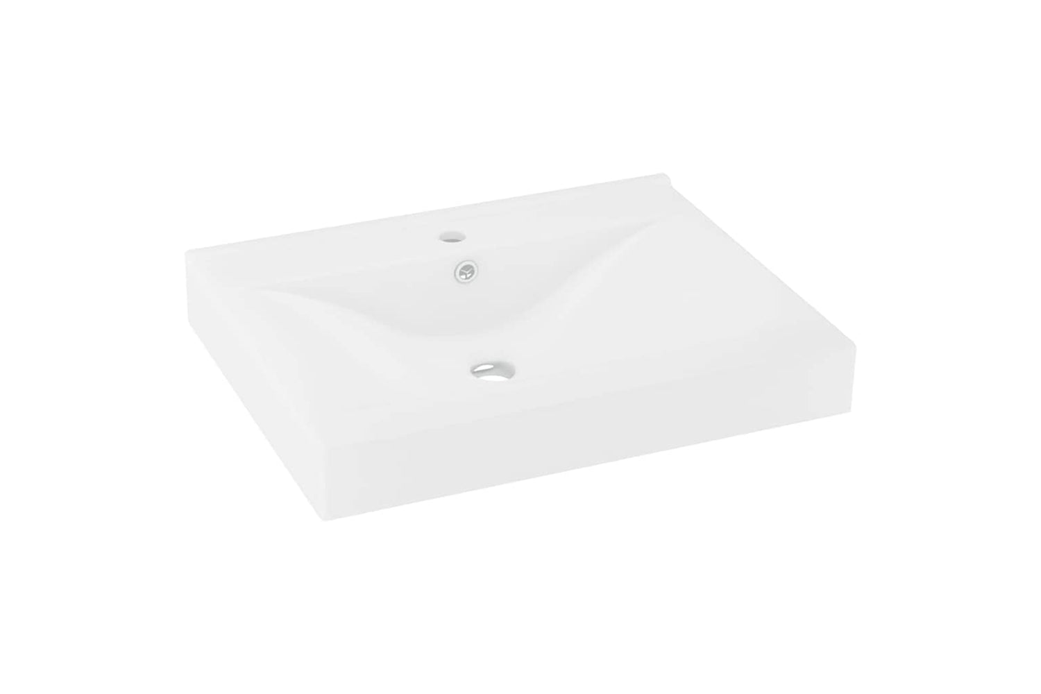 vidaXL 147020 Luxury Basin With Faucet Hole Matt White 60x46cm Ceramic
