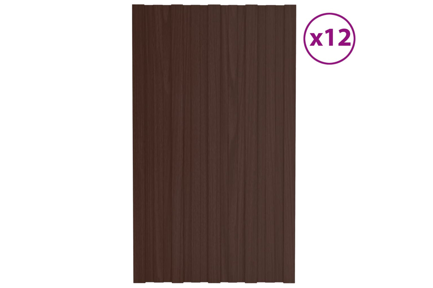 vidaXL 317205 Roof Panels 12 Pcs Galvanised Steel Brown 80x45cm-2
