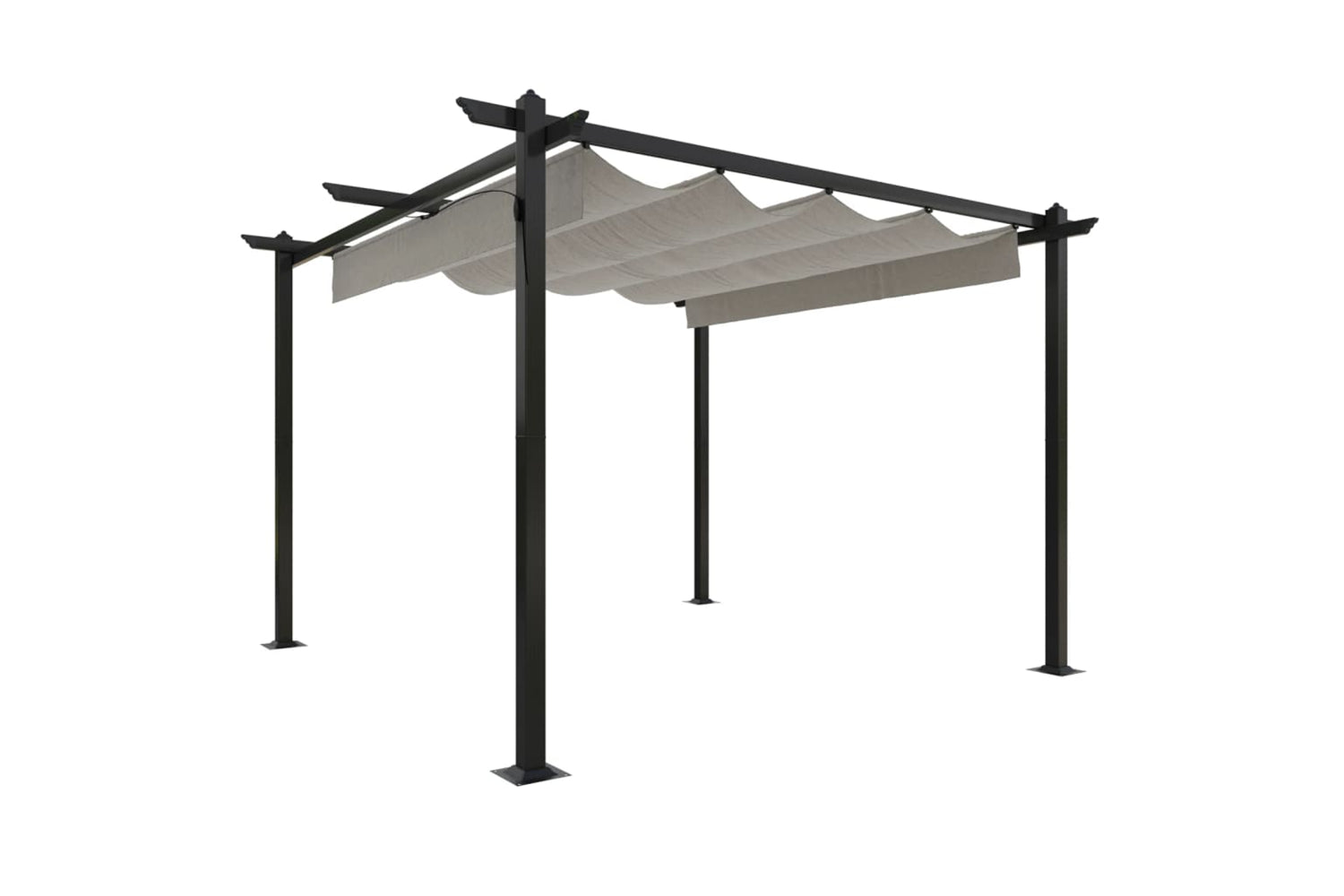 Vidaxl 318534 Garden Gazebo With Retractable Roof 3x3 M Cream