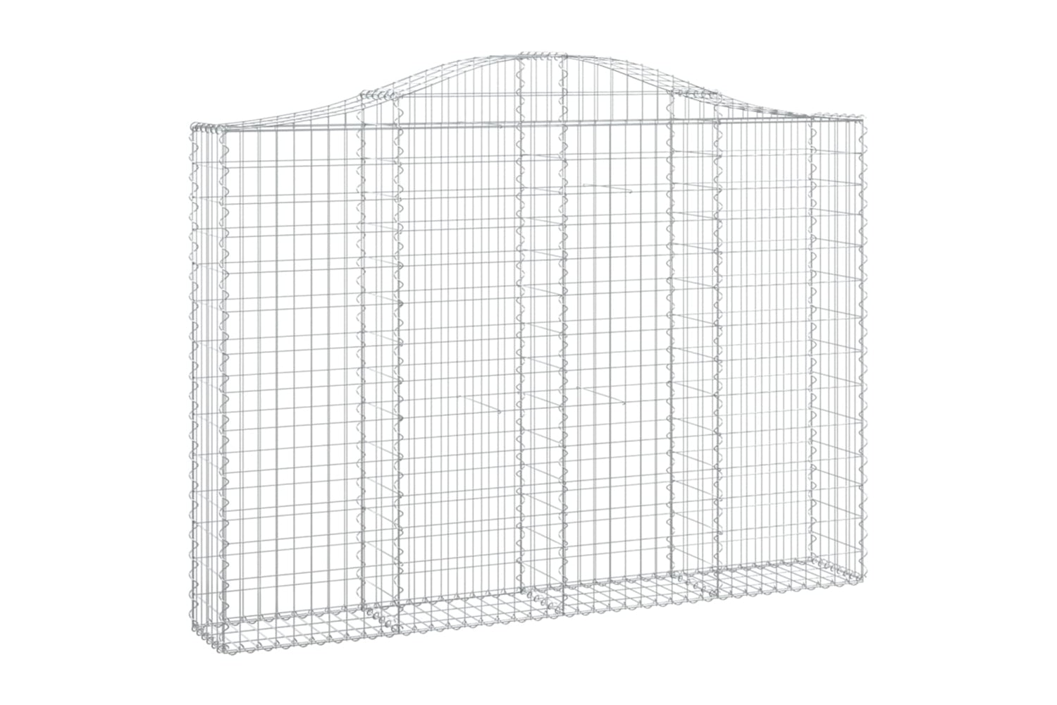 vidaXL 153387 Arched Gabion Basket 200x30x140/160cm Galvanised Iron