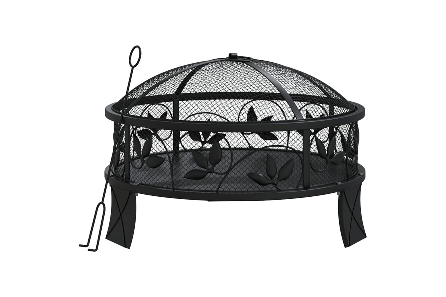vidaXL 360063 Fire Pit With Poker 50cm Xxl Steel