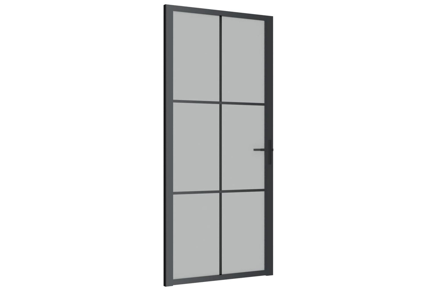 vidaXL 350558 Interior Door 93x201.5cm Black Matt Glass And Aluminium-2