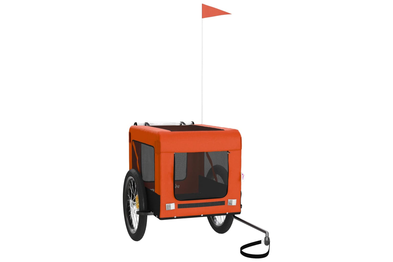 Vidaxl 93921 Pet Bike Trailer Orange And Black Oxford Fabric&iron