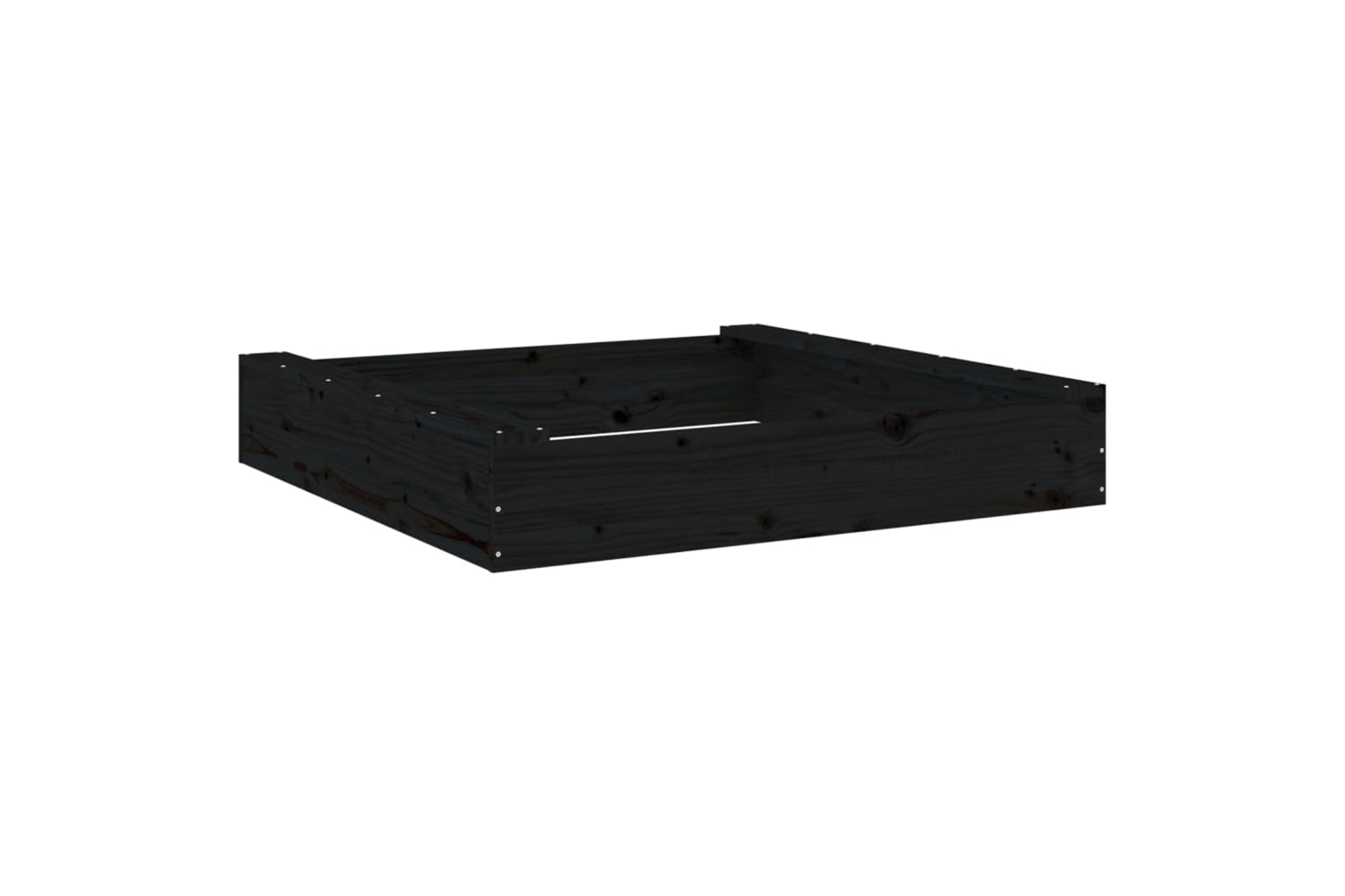 vidaXL 825034 Sandbox With Seats Black Square Solid Wood Pine