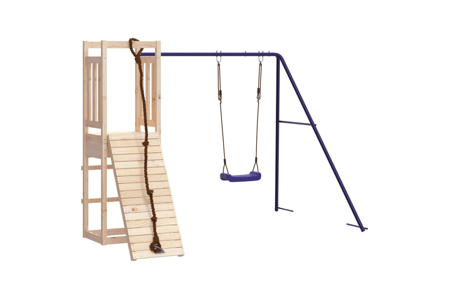 Vidaxl 3155948 Playhouse With Climbing Wall Swing Solid Wood Pine-2