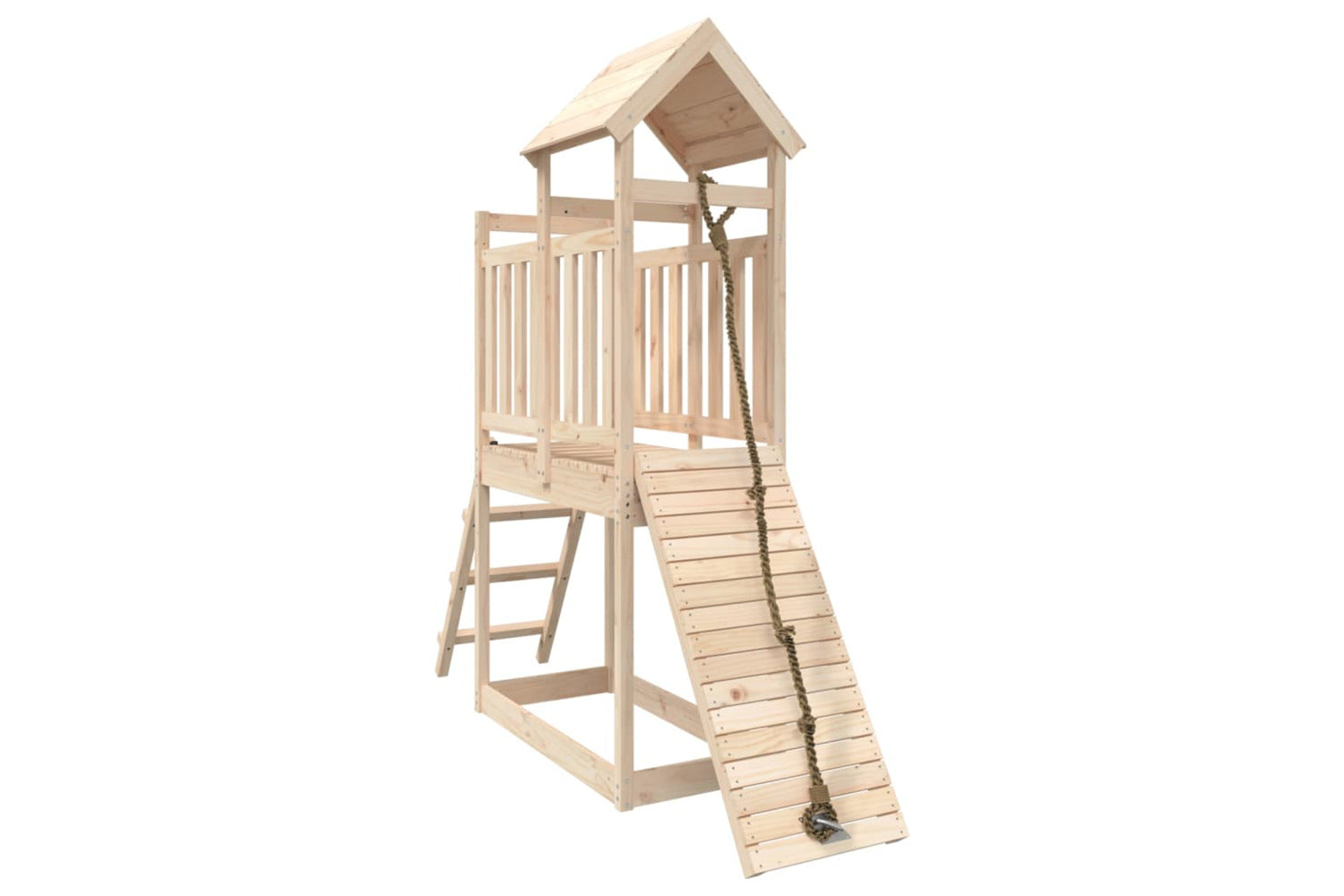Vidaxl 3155867 Playhouse With Climbing Wall Solid Wood Pine-2
