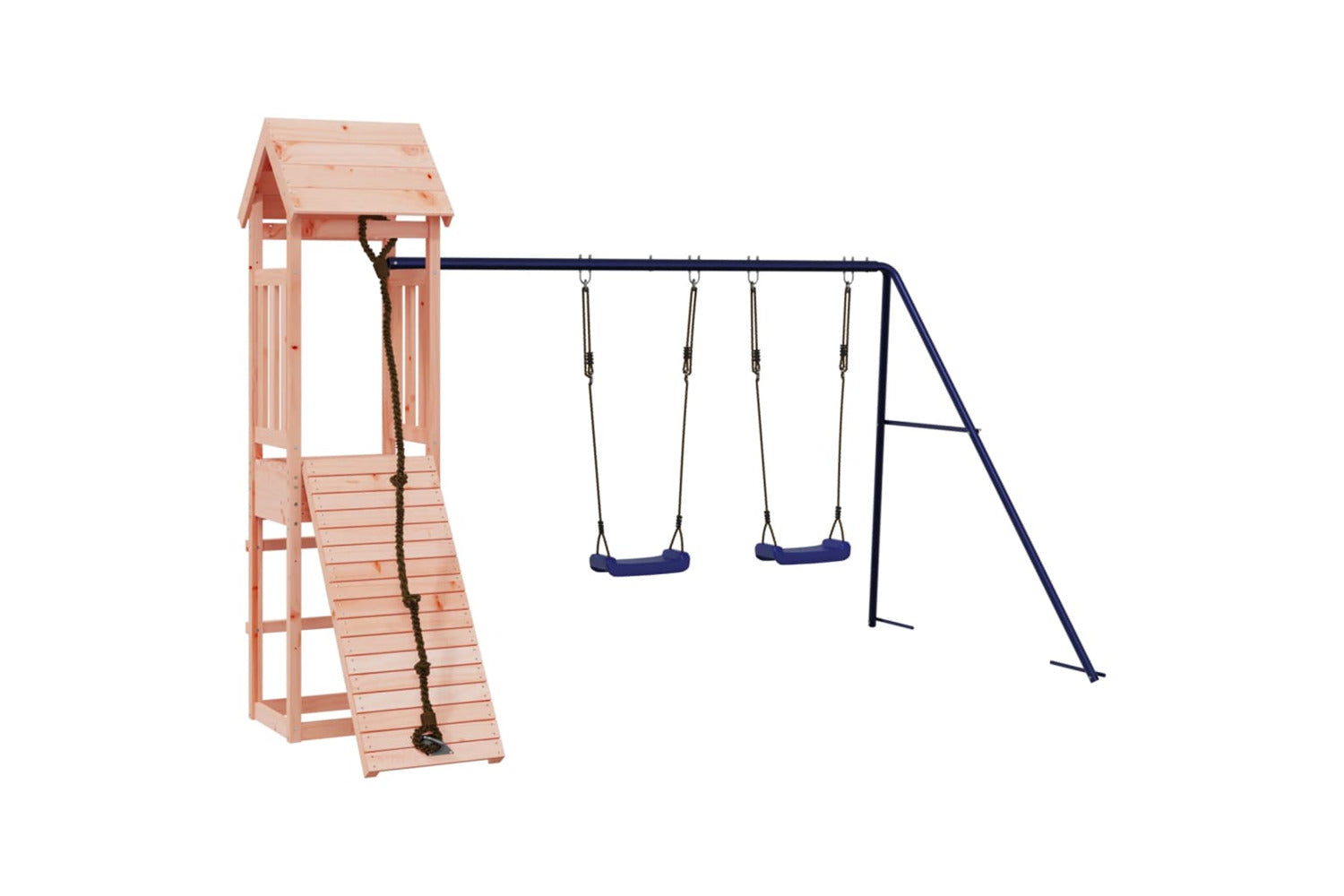Vidaxl 3155817 Playhouse With Climbing Wall Swings Solid Wood Douglas-2