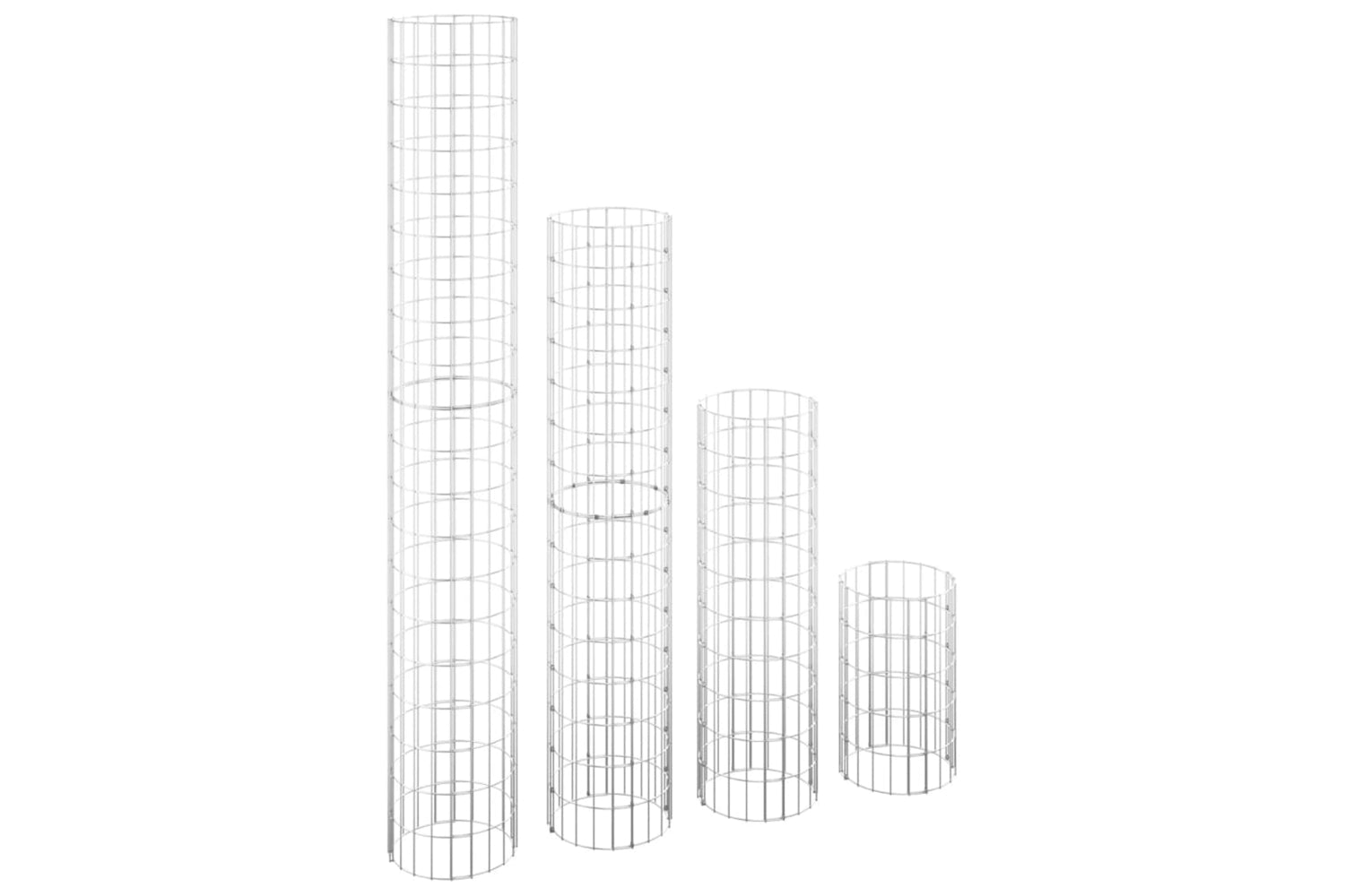 vidaXL 152023 Circular Gabion Raised Beds 4 Pcs ÃƒÂƒÃ‚Â˜30x50/100/150/200cm