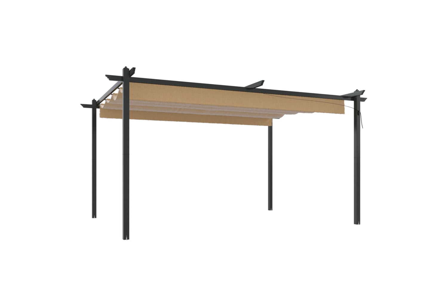 Vidaxl 318539 Garden Gazebo With Retractable Roof 4x3 M Taupe