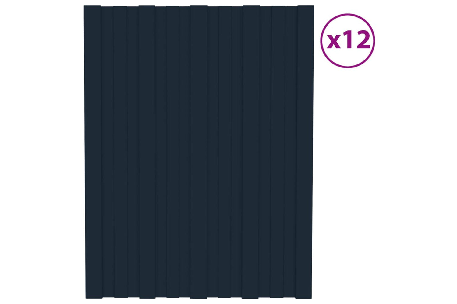 vidaXL 317191 Roof Panels 12 Pcs Galvanised Steel Anthracite 60x45cm-2